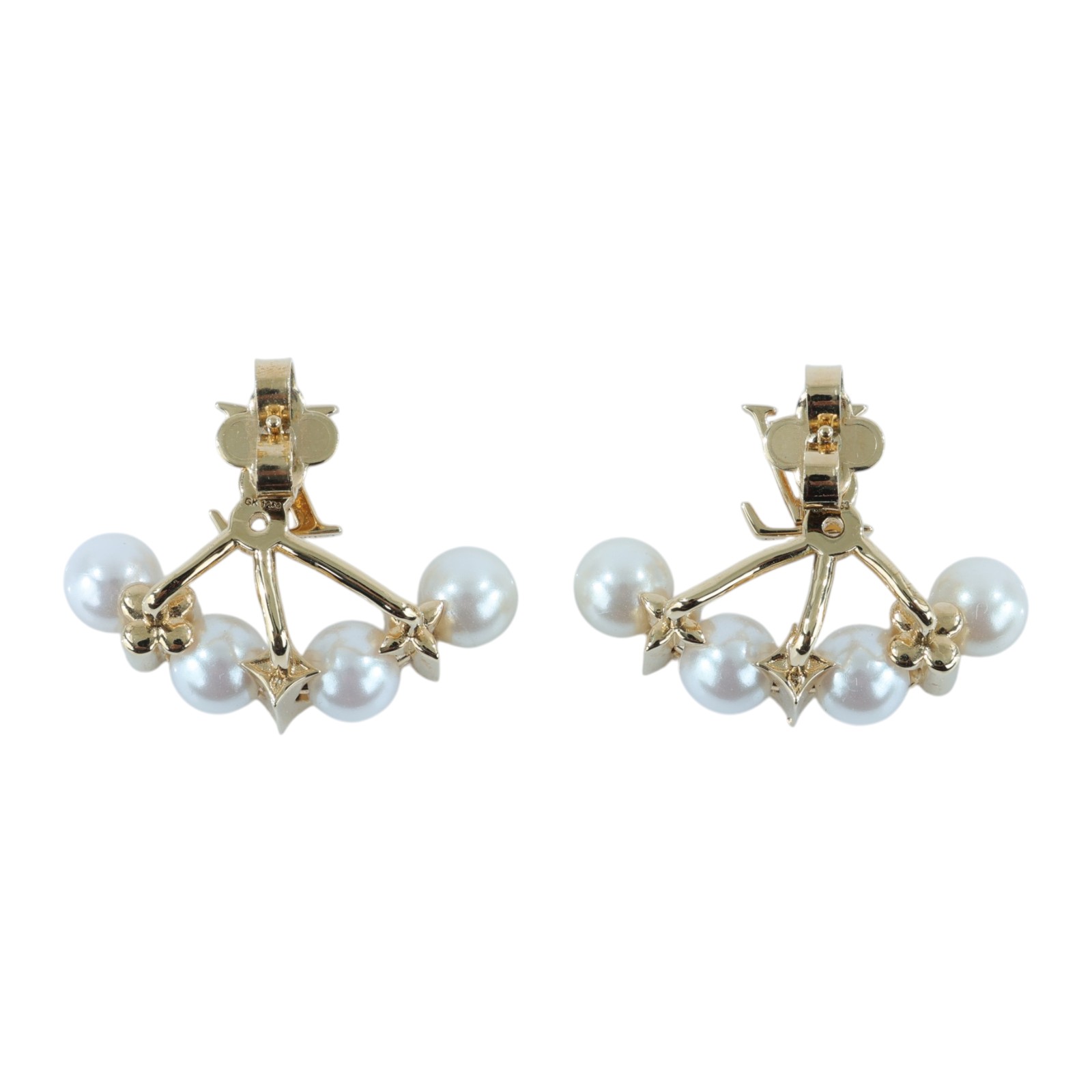 路易威登 LOUIS VUITTON Minigram Pearls 耳釘 M01258 Minigram Pearls 耳環 原廠盒子/防塵袋/購買證明