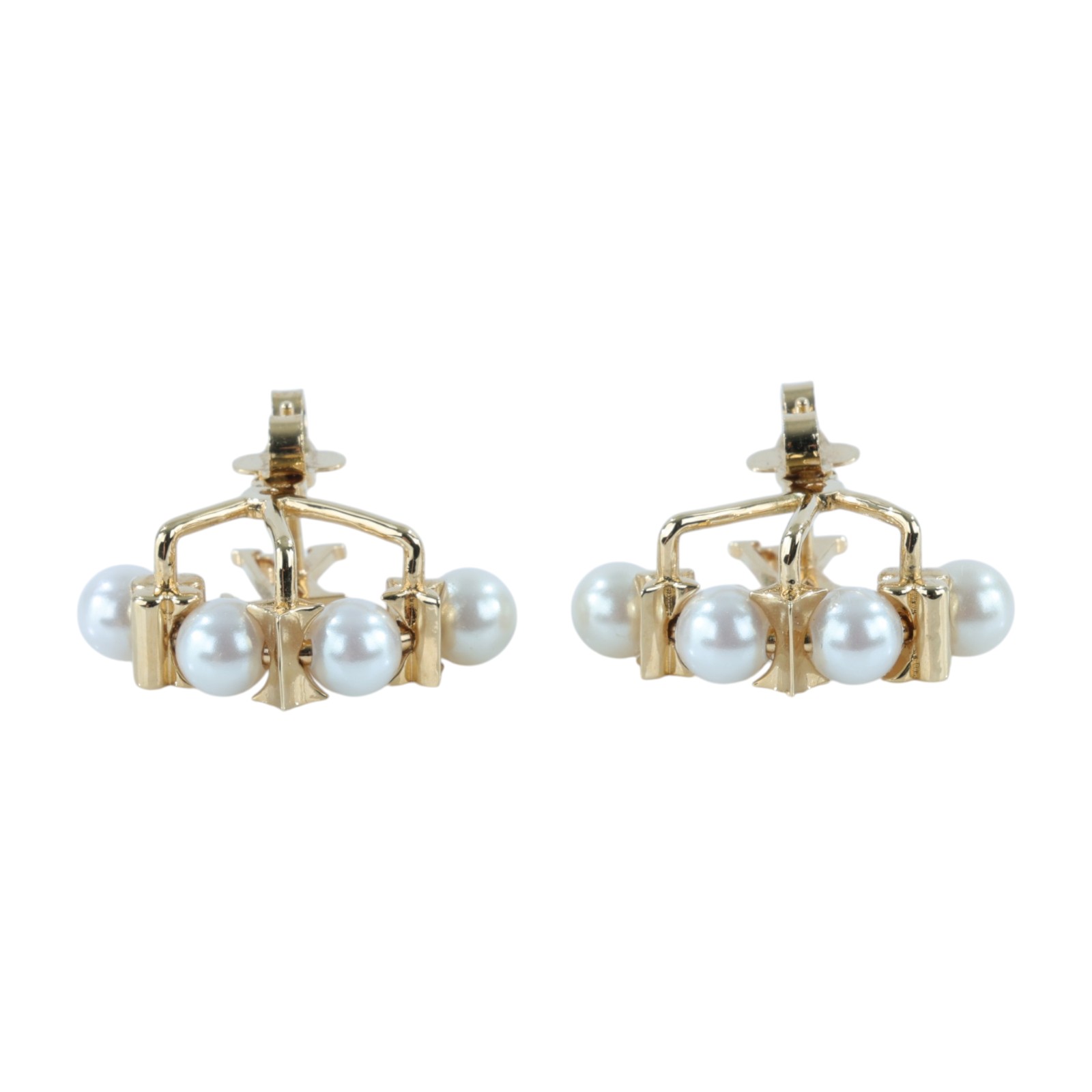 路易威登 LOUIS VUITTON Minigram Pearls 耳釘 M01258 Minigram Pearls 耳環 原廠盒子/防塵袋/購買證明