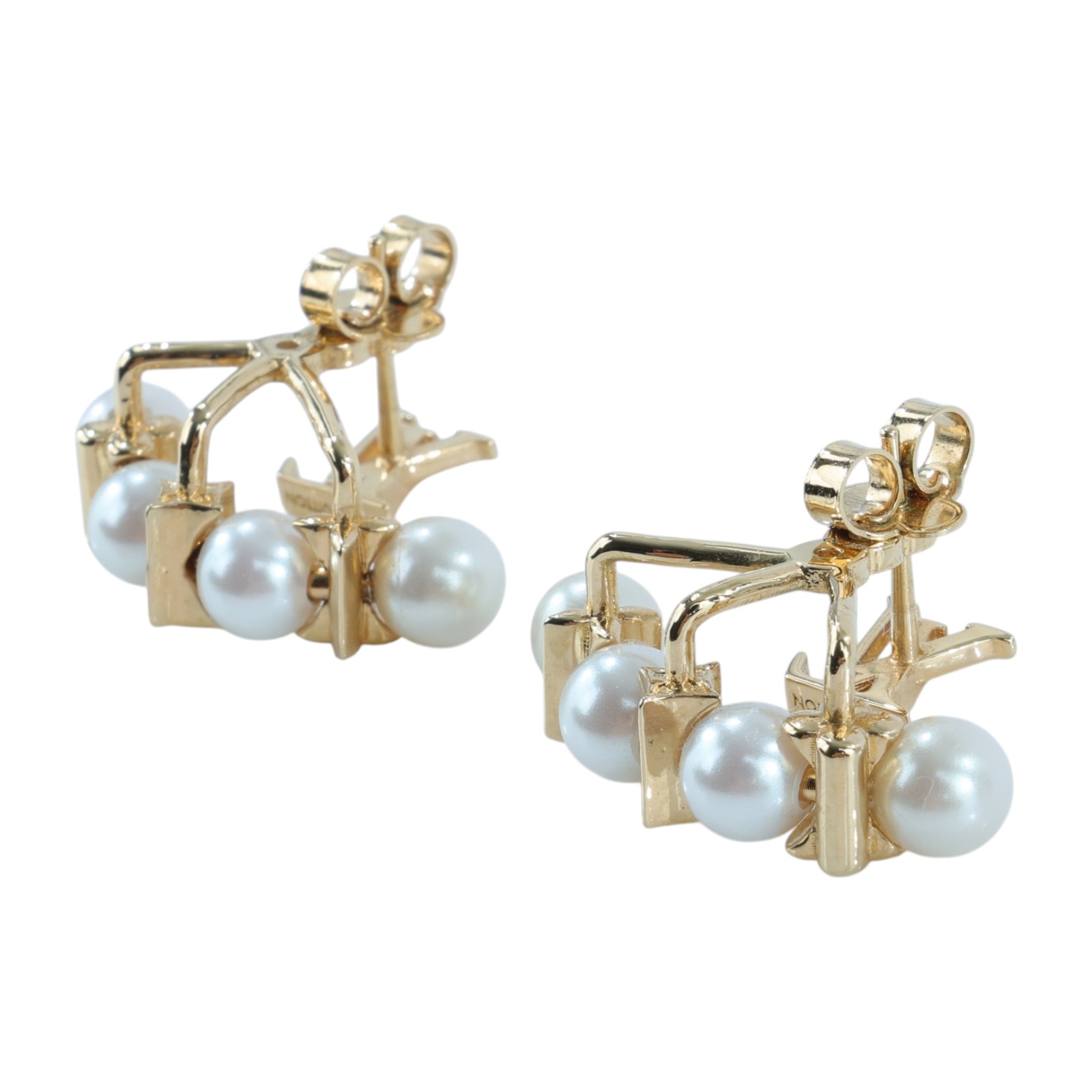 路易威登 LOUIS VUITTON Minigram Pearls 耳釘 M01258 Minigram Pearls 耳環 原廠盒子/防塵袋/購買證明