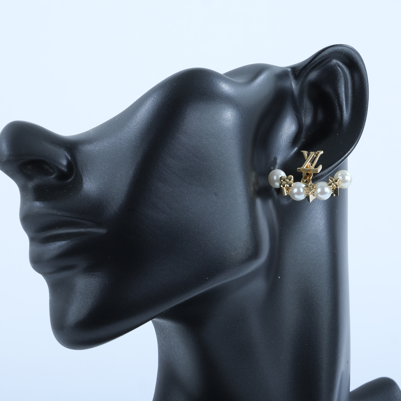 路易威登 LOUIS VUITTON Minigram Pearls 耳釘 M01258 Minigram Pearls 耳環 原廠盒子/防塵袋/購買證明