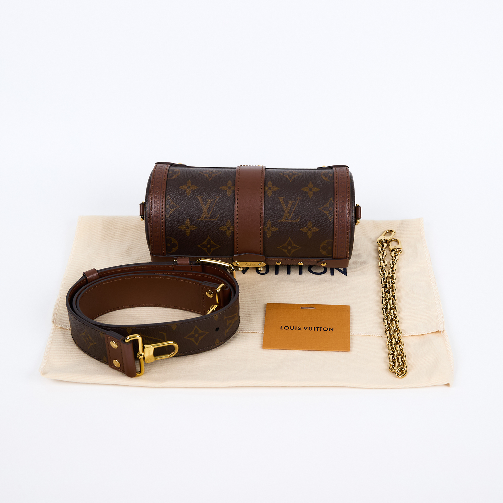 路易威登 LOUIS VUITTON Papillon Trunk 圓筒包 M57835 晶片款 原花PAPILLON TRUNK 防塵袋/背帶2