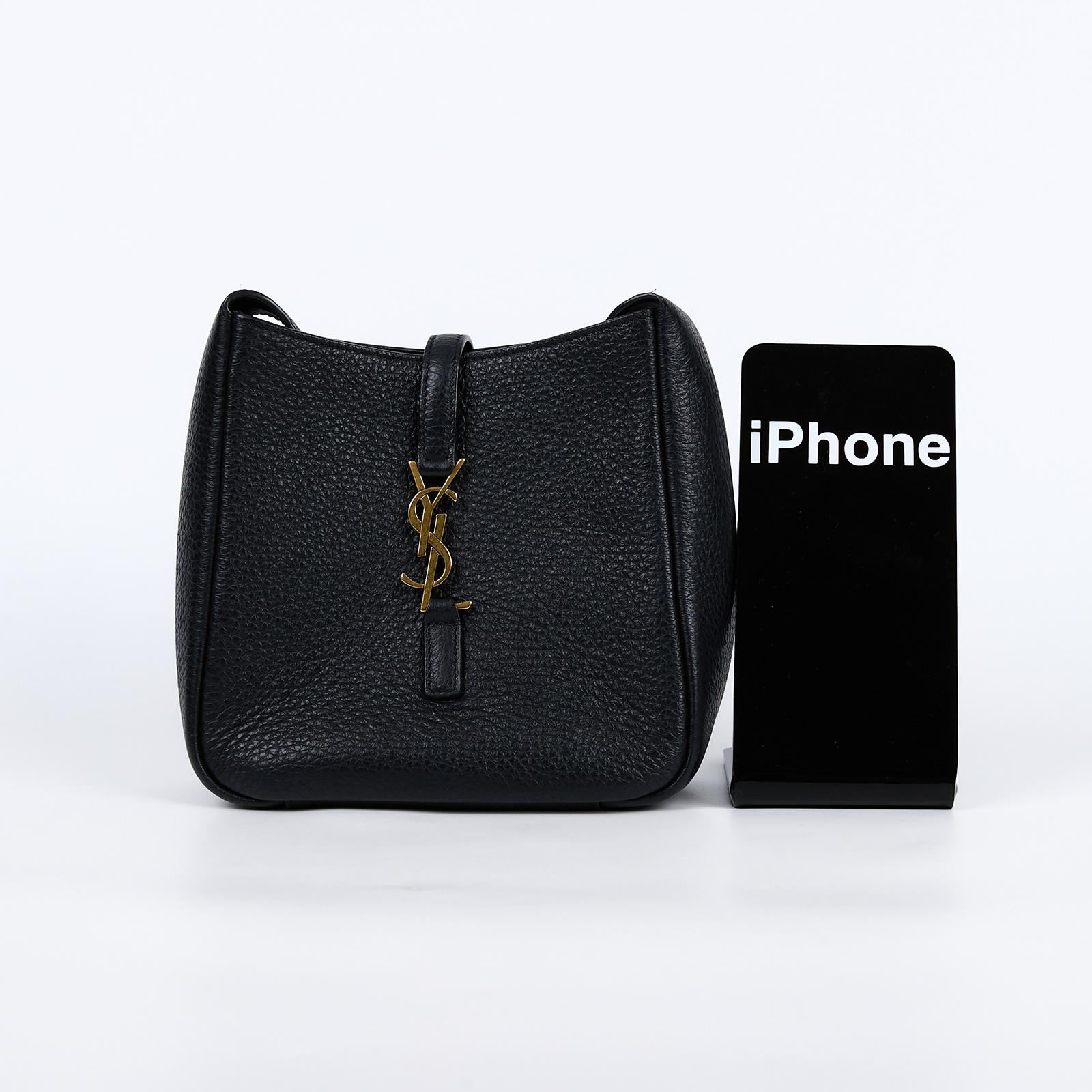 聖羅蘭 YSL SAINT LAURENT LE 5 À 7 柔軟粒面皮革 Baby 手提包 809461AADUU 黑金LE 5 À 7 BABY 無附屬品