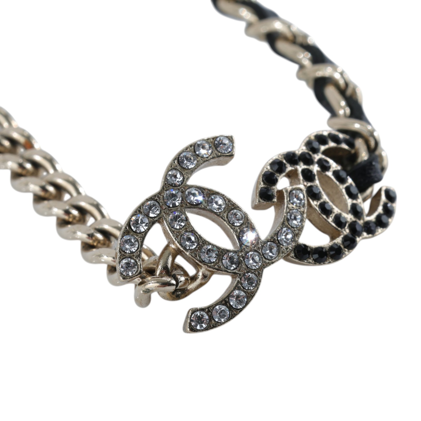 香奈兒 CHANEL CC LOGO choker 頸鍊 項鍊 AB9278 B09009A23 V 雙C水鑽頸鍊 原廠盒子/內襯
