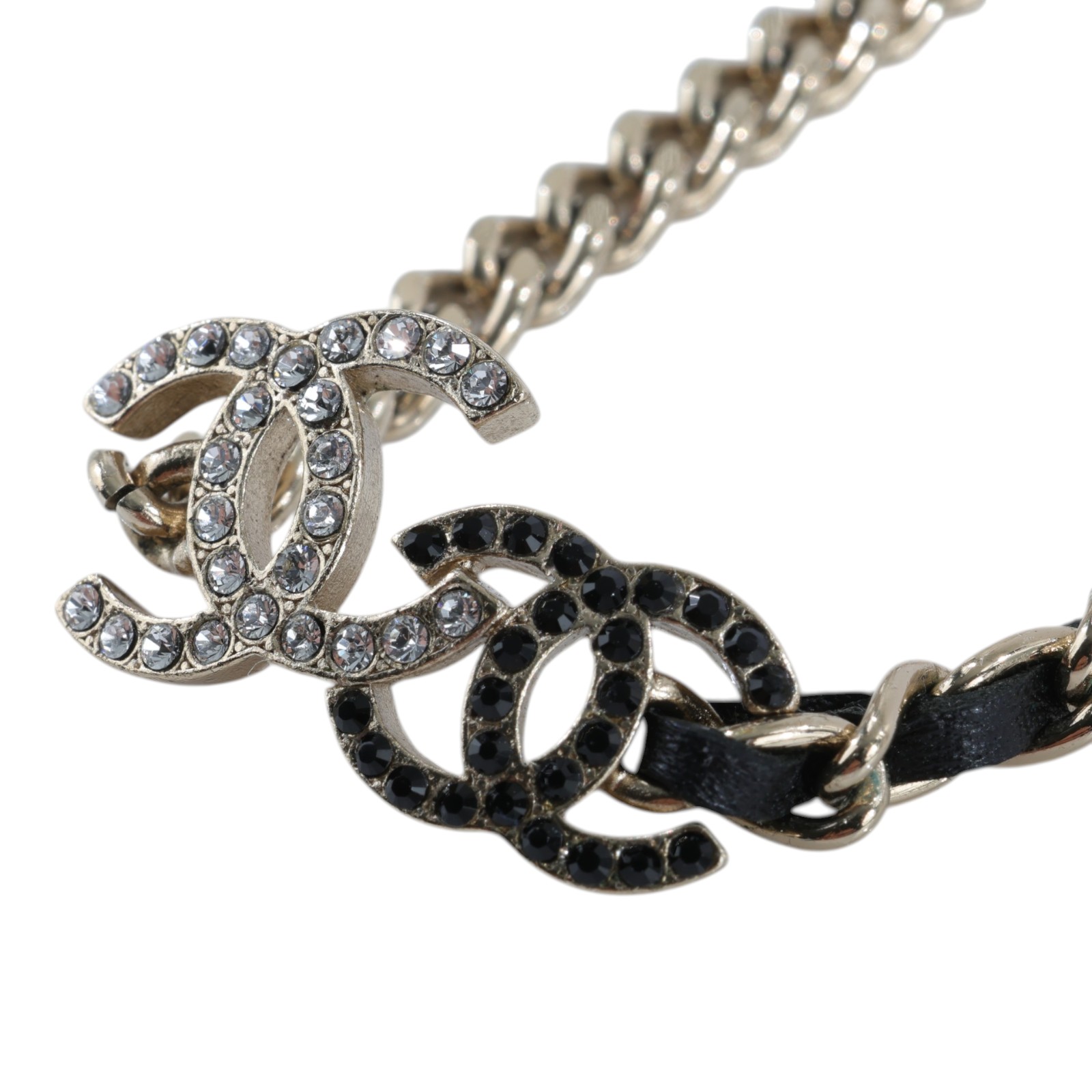 香奈兒 CHANEL CC LOGO choker 頸鍊 項鍊 AB9278 B09009A23 V 雙C水鑽頸鍊 原廠盒子/內襯