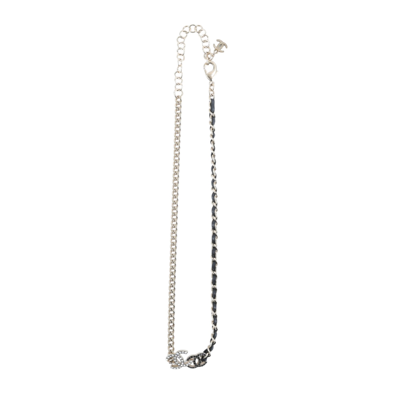 香奈兒 CHANEL CC LOGO choker 頸鍊 項鍊 AB9278 B09009A23 V 雙C水鑽頸鍊 原廠盒子/內襯