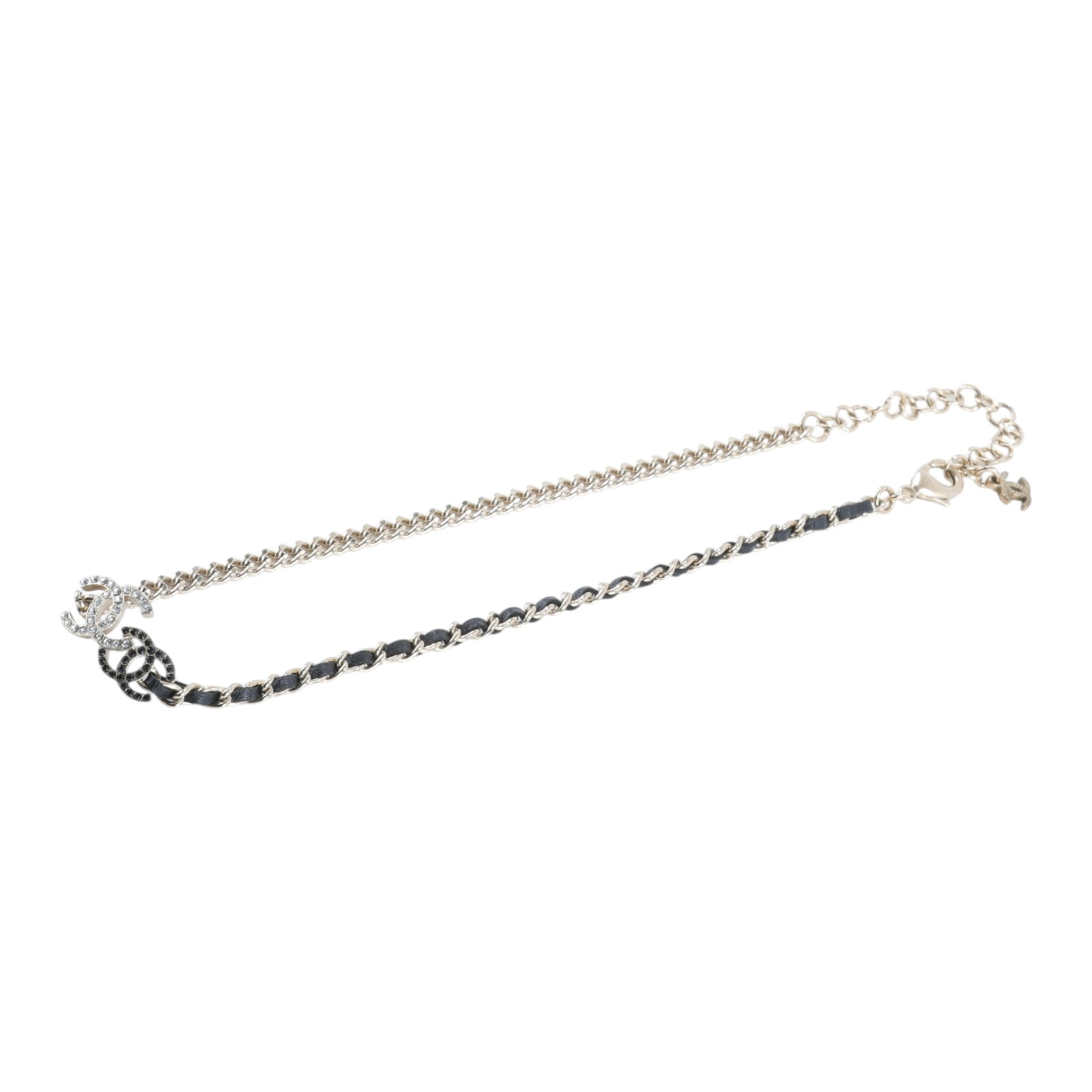 香奈兒 CHANEL CC LOGO choker 頸鍊 項鍊 AB9278 B09009A23 V 雙C水鑽頸鍊 原廠盒子/內襯