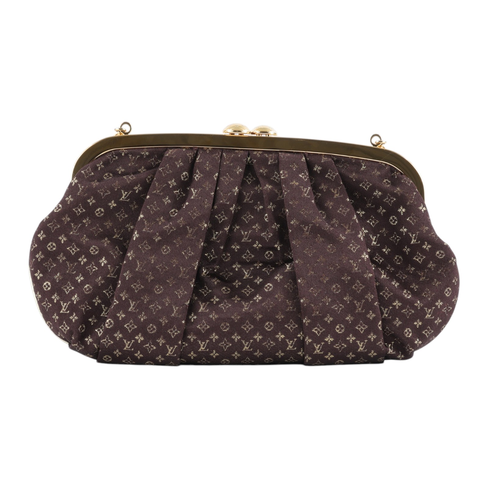 路易威登 LOUIS VUITTON Monogram Aumoniere 手提包 肩背包 手拿包 M92061 棕金晚宴鍊包 防塵袋(內碼不明)