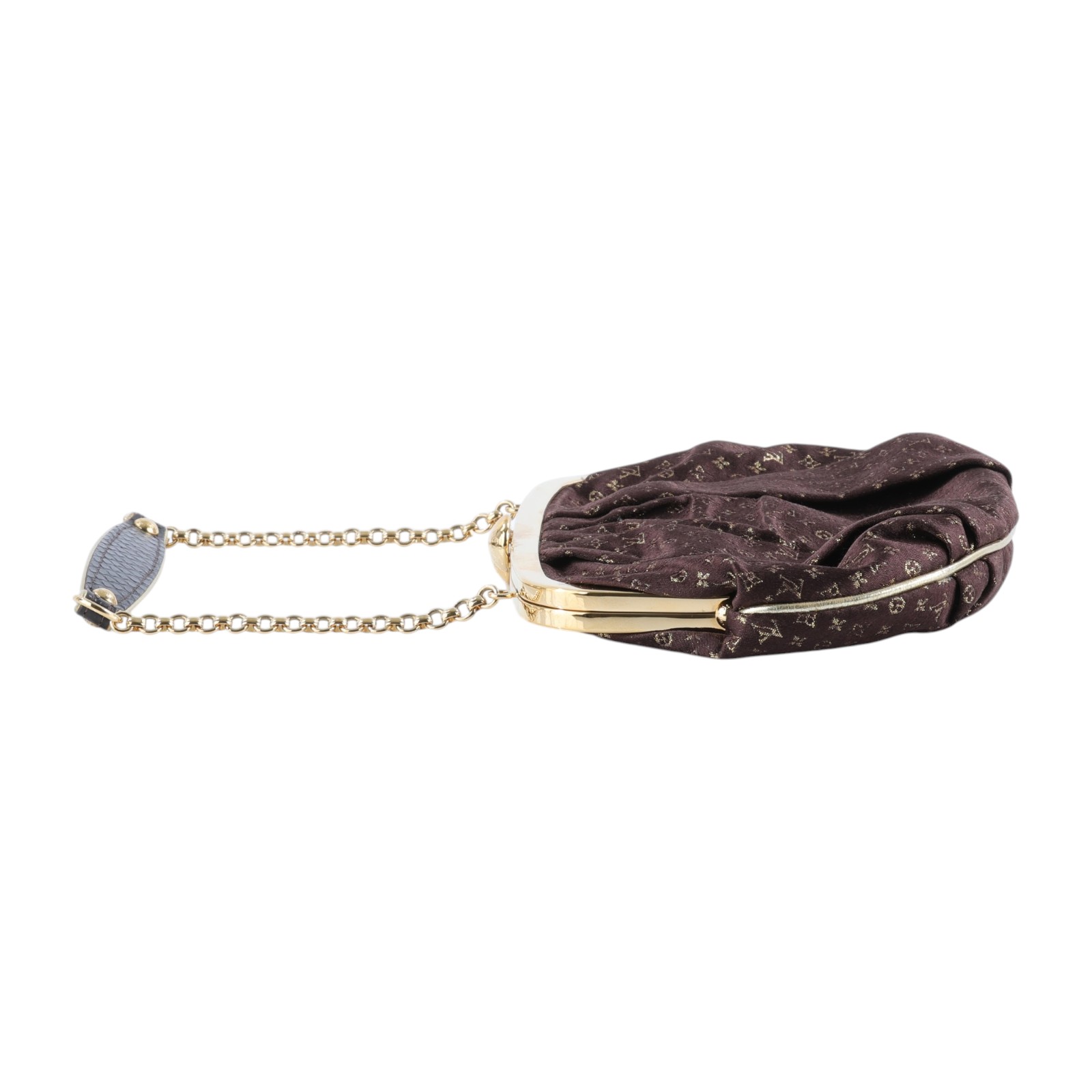 路易威登 LOUIS VUITTON Monogram Aumoniere 手提包 肩背包 手拿包 M92061 棕金晚宴鍊包 防塵袋(內碼不明)