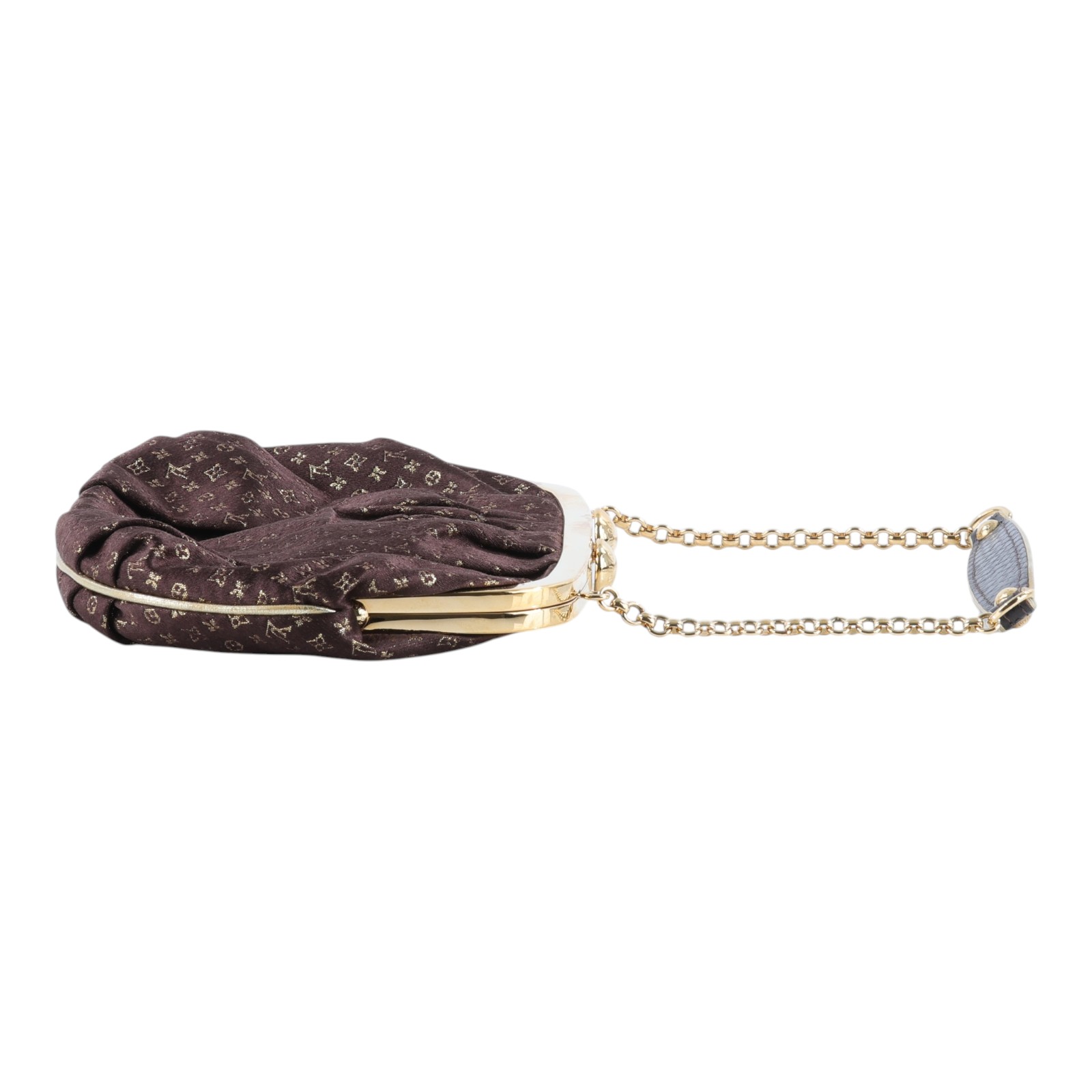 路易威登 LOUIS VUITTON Monogram Aumoniere 手提包 肩背包 手拿包 M92061 棕金晚宴鍊包 防塵袋(內碼不明)