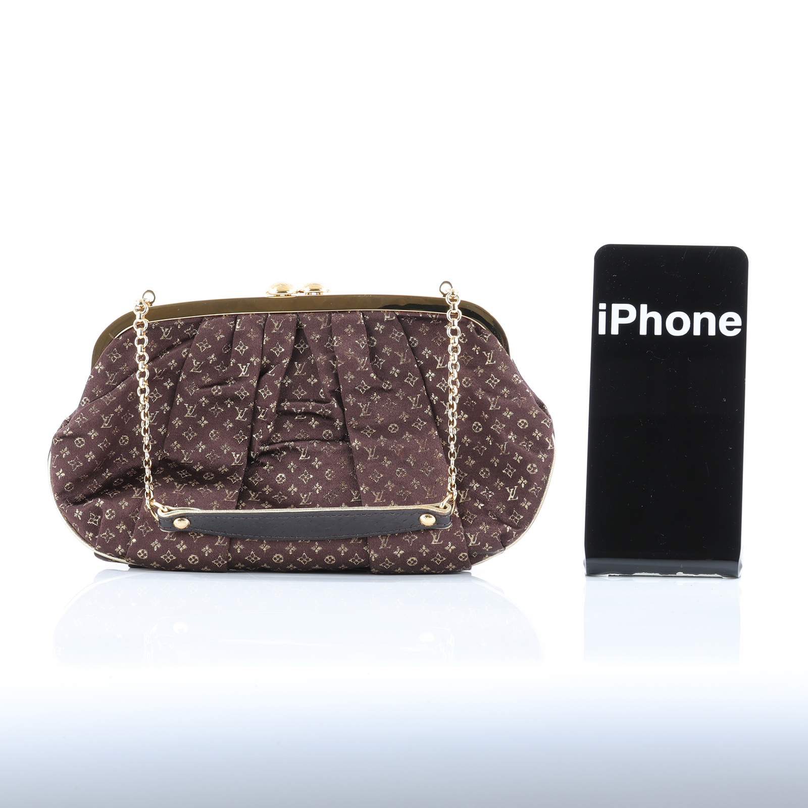路易威登 LOUIS VUITTON Monogram Aumoniere 手提包 肩背包 手拿包 M92061 棕金晚宴鍊包 防塵袋(內碼不明)
