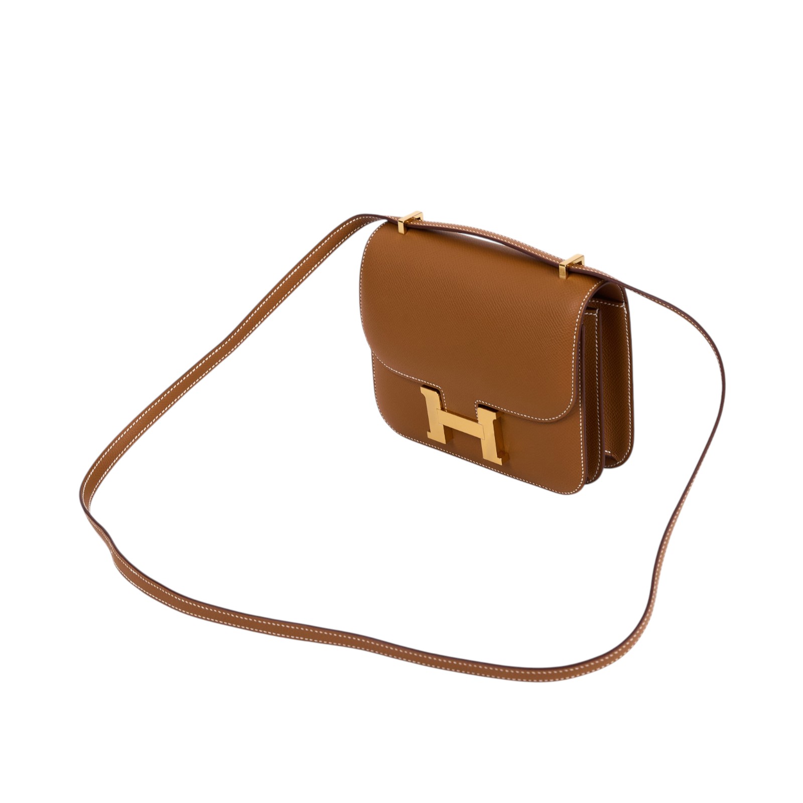 愛馬仕 Hermes Constance Bag 康康包 MIni 18  金色五金 金棕色 H083905CC37 /GBS476AG  原廠盒子/防塵袋/購買證明