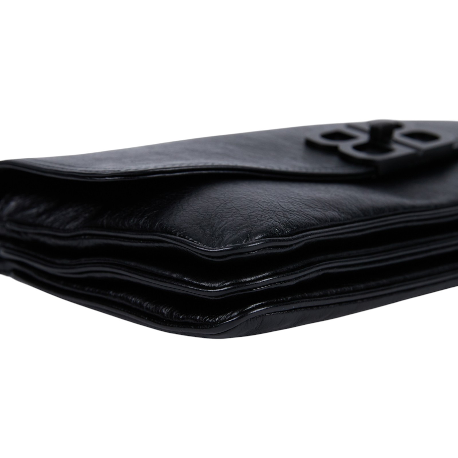 巴黎世家 BALENCIAGA BB soft 翻蓋 鏈袋包 中型 同色五金 7485962AA26 黑色 BB SOFT 鏈包 防塵袋/背帶2/購買證明