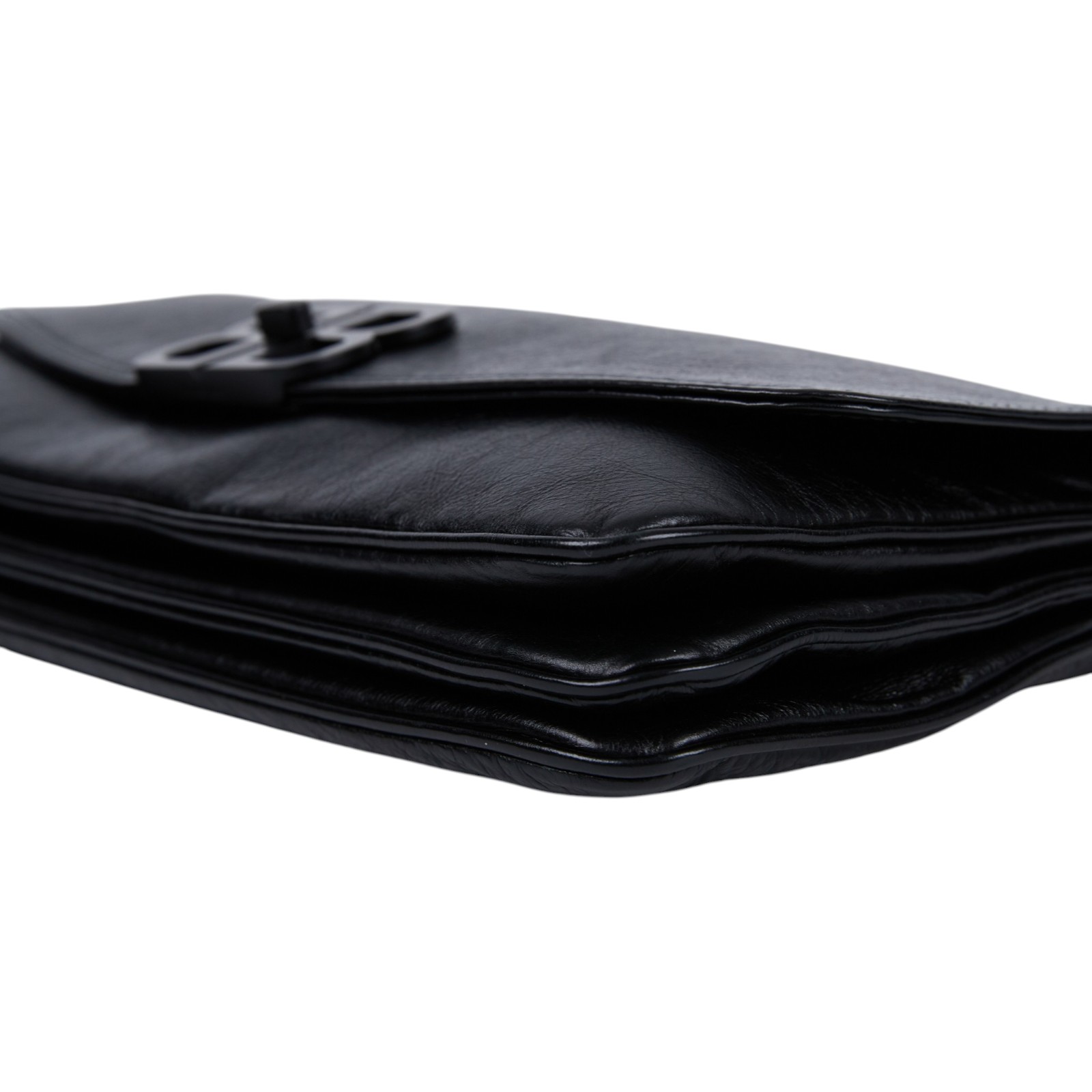 巴黎世家 BALENCIAGA BB soft 翻蓋 鏈袋包 中型 同色五金 7485962AA26 黑色 BB SOFT 鏈包 防塵袋/背帶2/購買證明