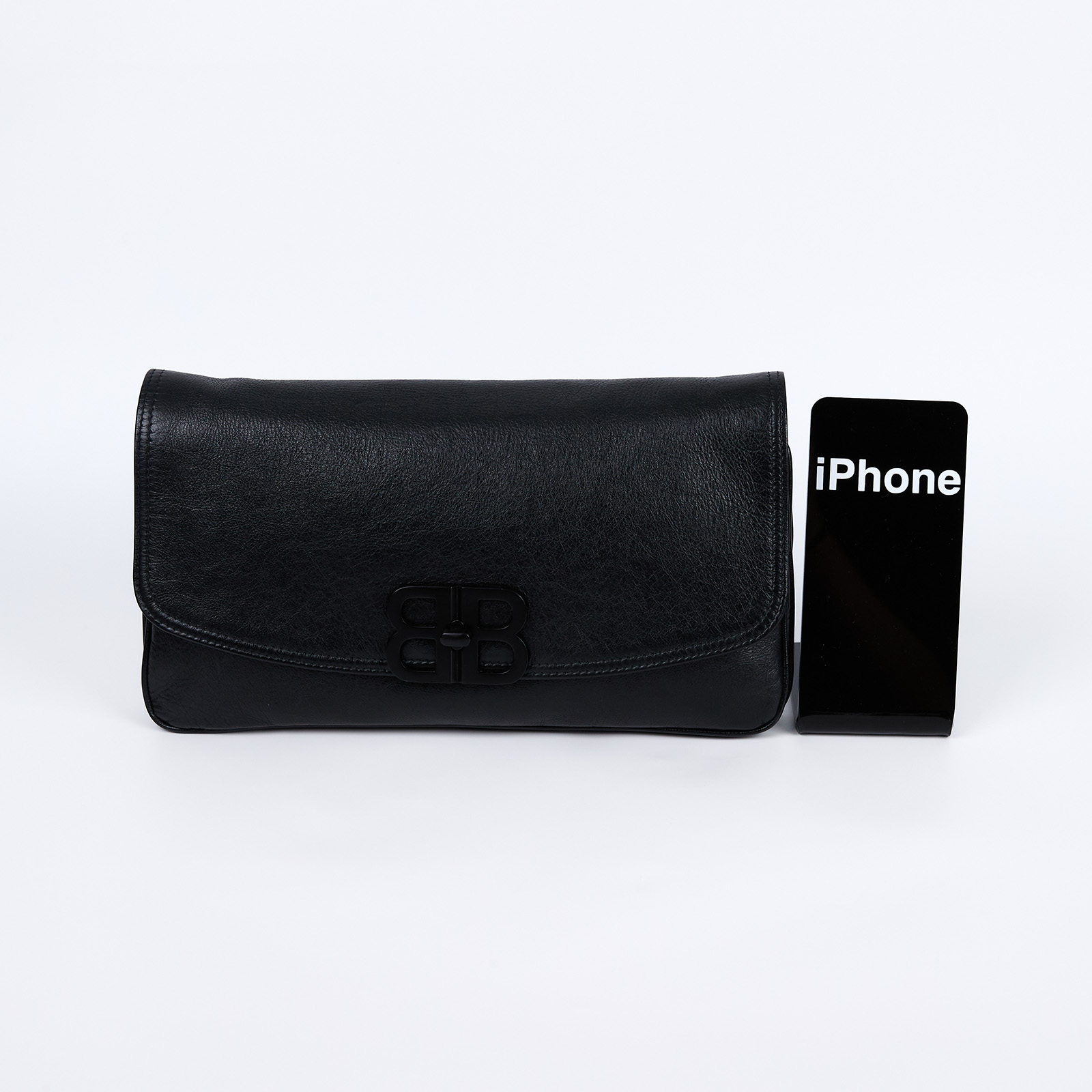 巴黎世家 BALENCIAGA BB soft 翻蓋 鏈袋包 中型 同色五金 7485962AA26 黑色 BB SOFT 鏈包 防塵袋/背帶2/購買證明
