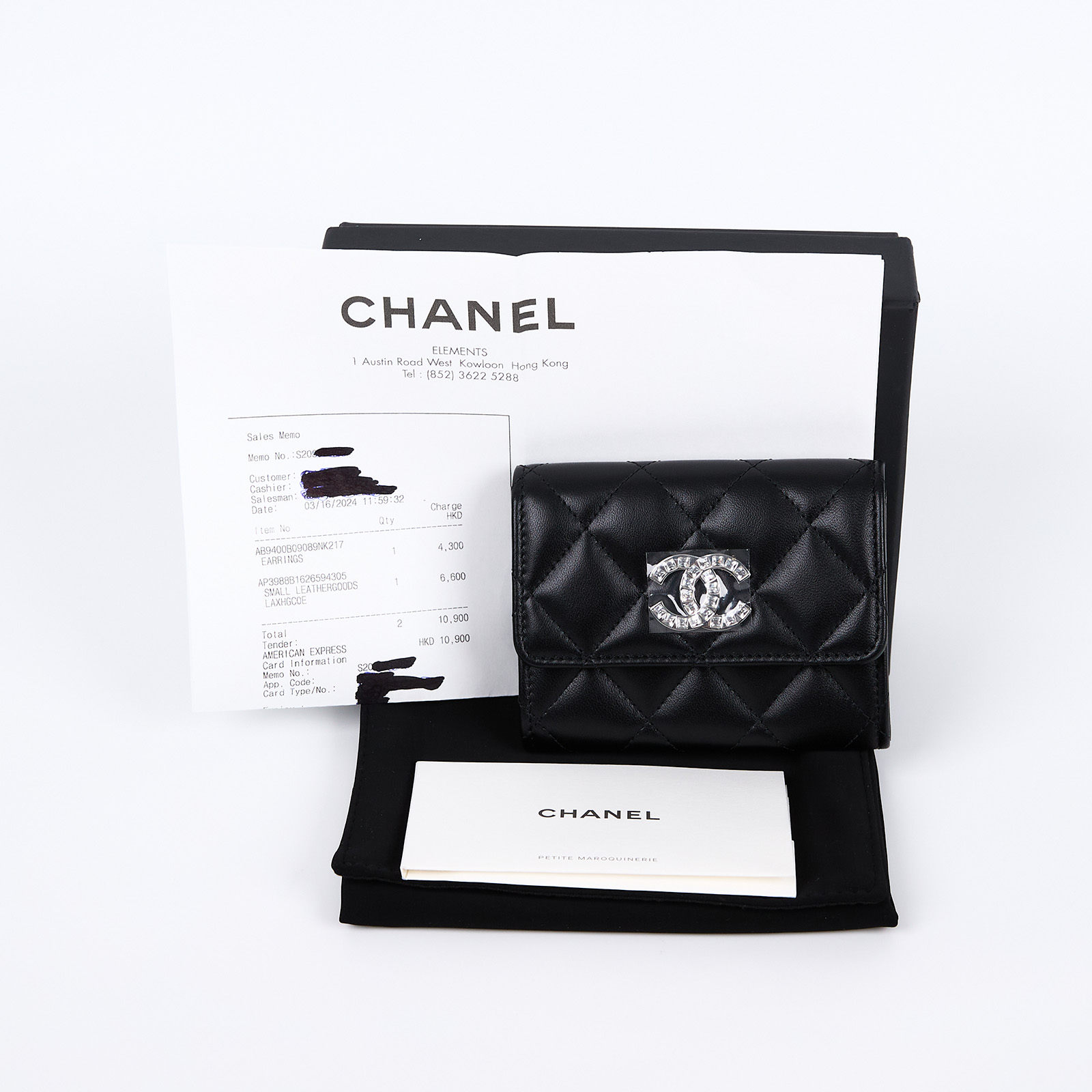 香奈兒 CHANEL CC LOGO 卡包 零錢包 AP3988 B16265 晶片款 水鑽羊皮翻蓋卡包 防塵袋/原廠盒子/購買證明