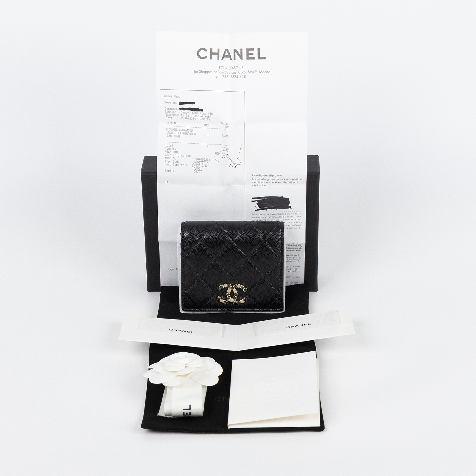 香奈兒 CHANEL CC LOGO 錢包 短夾 AP3603 B14343 晶片款 季節款荔枝雙開短夾 防塵袋/原廠盒子/購買證明