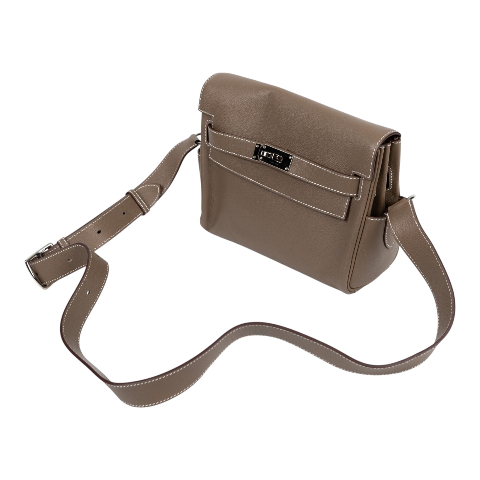 愛馬仕 Hermes Kelly Bag 凱莉包 Messenger PM 手提包 大象灰 銀扣  W MM 281 PP  防塵袋2/鎖組