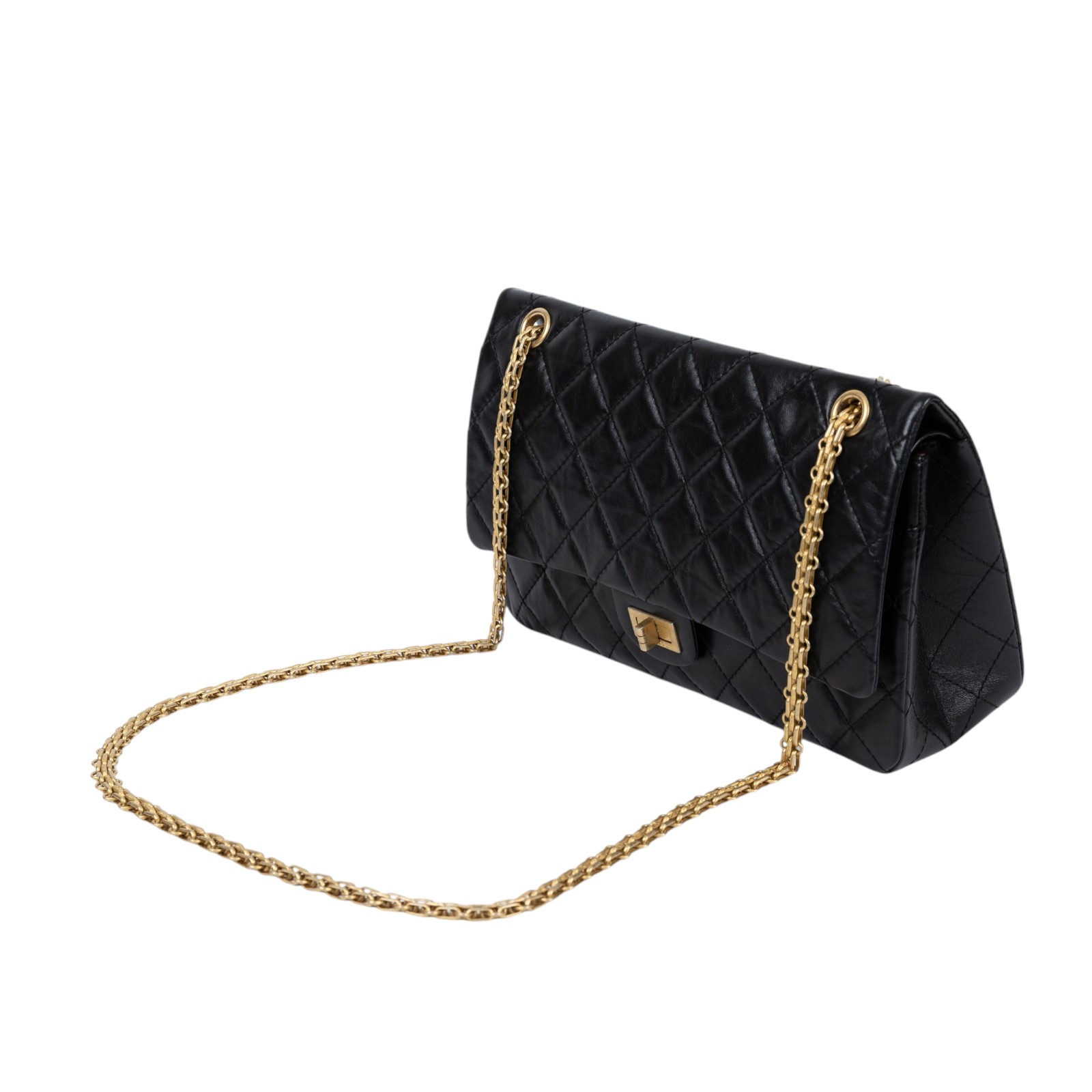 香奈兒 CHANEL 2.55 大型口蓋包 A37587 27開黑金2.55 28CM 防塵袋
