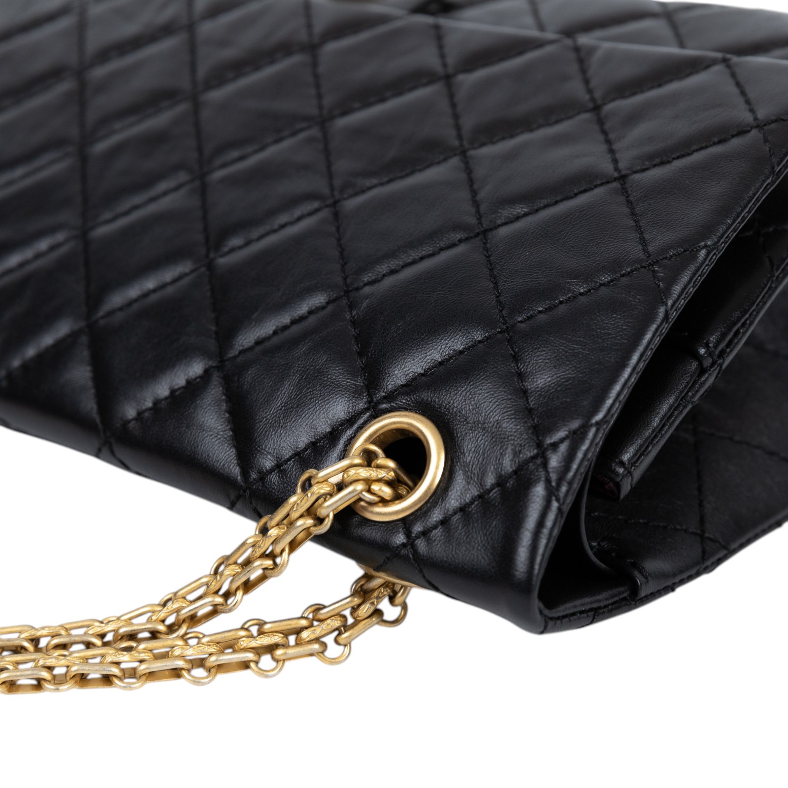 香奈兒 CHANEL 2.55 大型口蓋包 A37587 27開黑金2.55 28CM 防塵袋