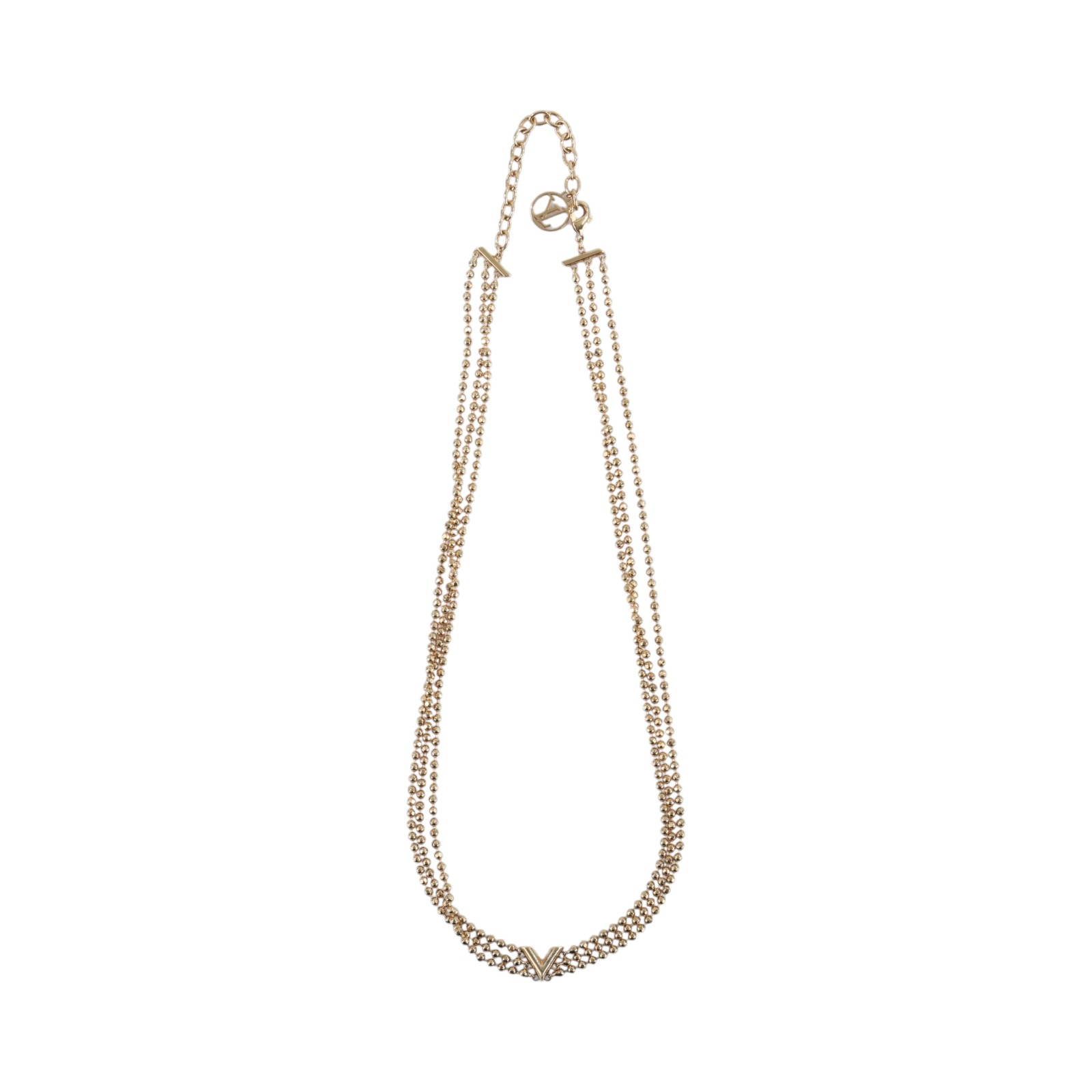 路易威登 LOUIS VUITTON Essential V Skin 項鍊 鎖骨鍊 M00635 三排Essential V項鍊 無附屬品