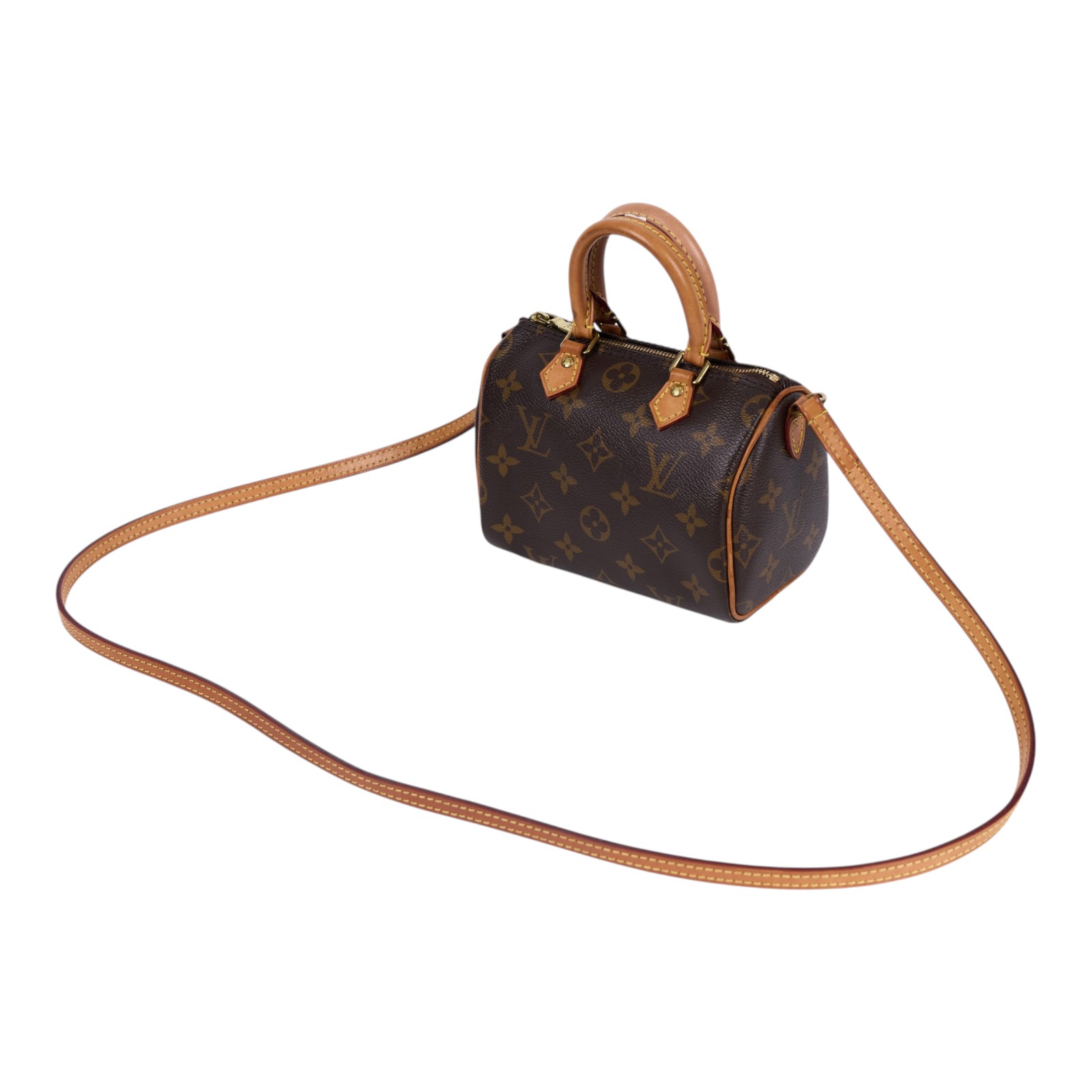 路易威登 LOUIS VUITTON Nano Speedy 經典帆布 手提 斜背 波士頓包 M61252 原花NANO SPEEDY 舊版 防塵袋