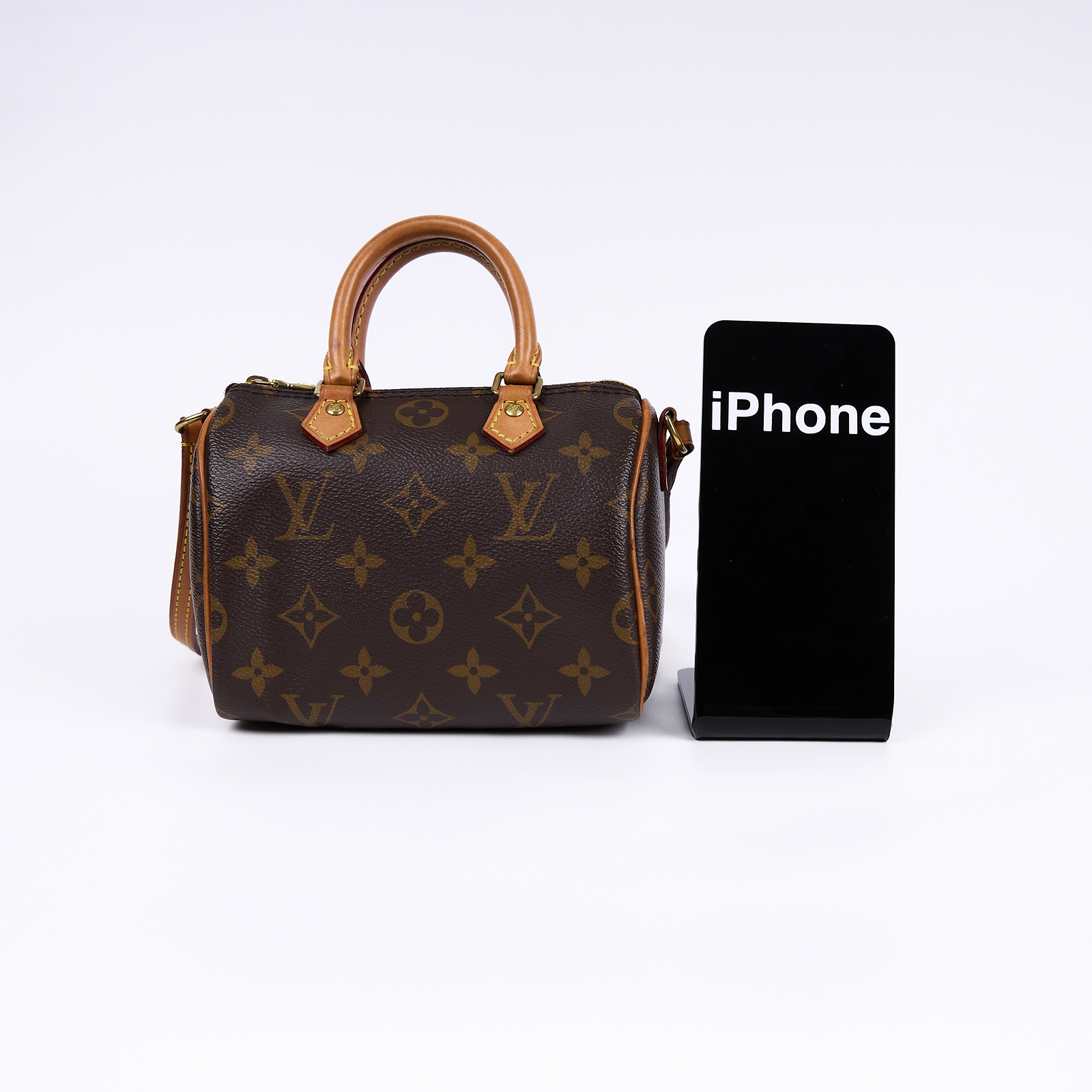 路易威登 LOUIS VUITTON Nano Speedy 經典帆布 手提 斜背 波士頓包 M61252 原花NANO SPEEDY 舊版 防塵袋