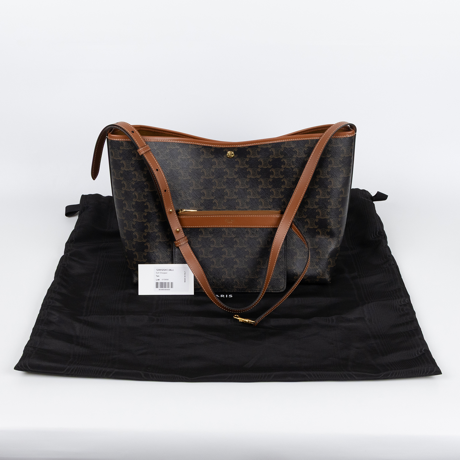 思琳 CELINE Soft Shopper 標誌印花 肩背包 123912GXC 老花SOFT SHOPPER肩背包 防塵袋