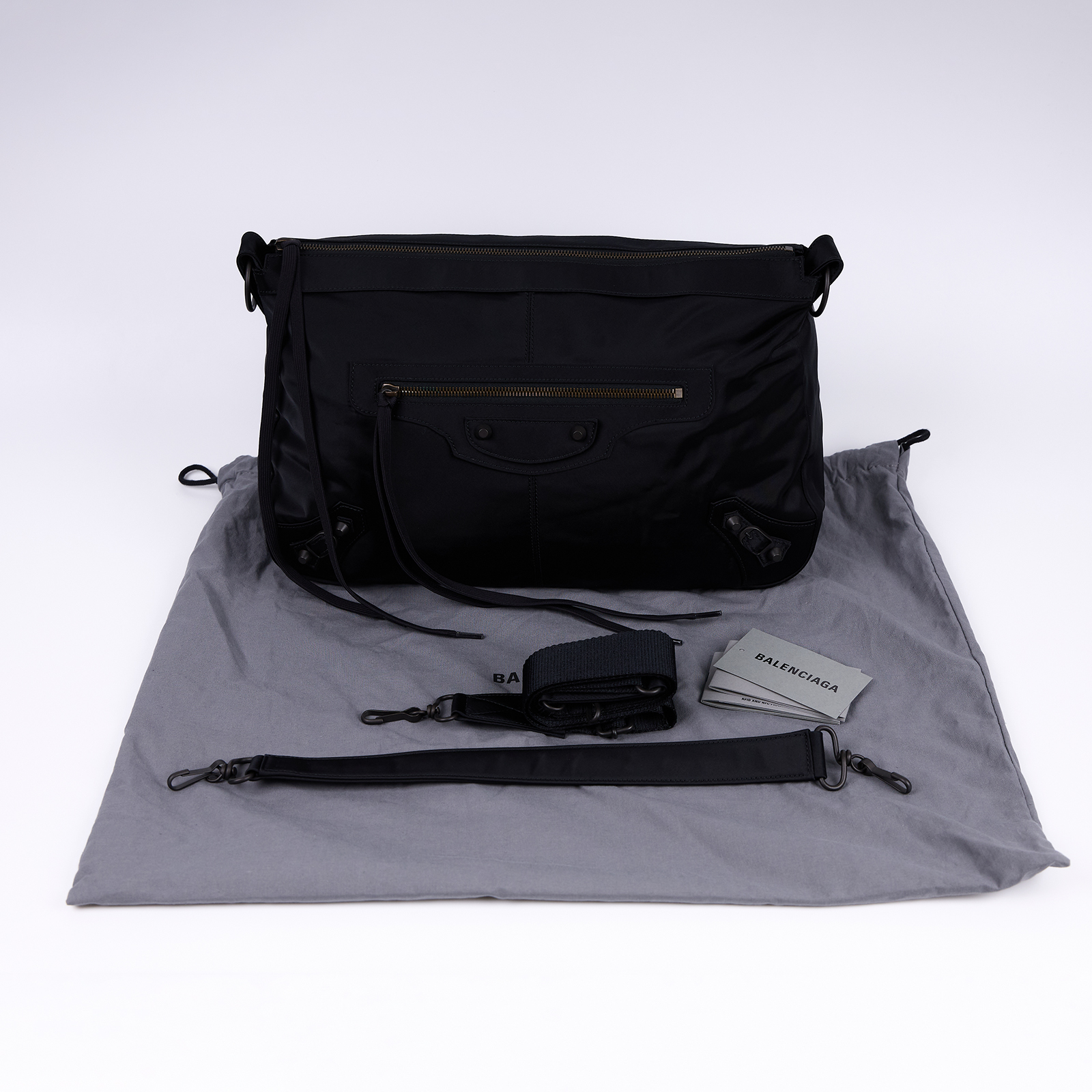 巴黎世家 BALENCIAGA Le City Moto 中型 肩背包 斜背包 8461862AB9J 黑Le City Moto Medium 防塵袋/背帶2