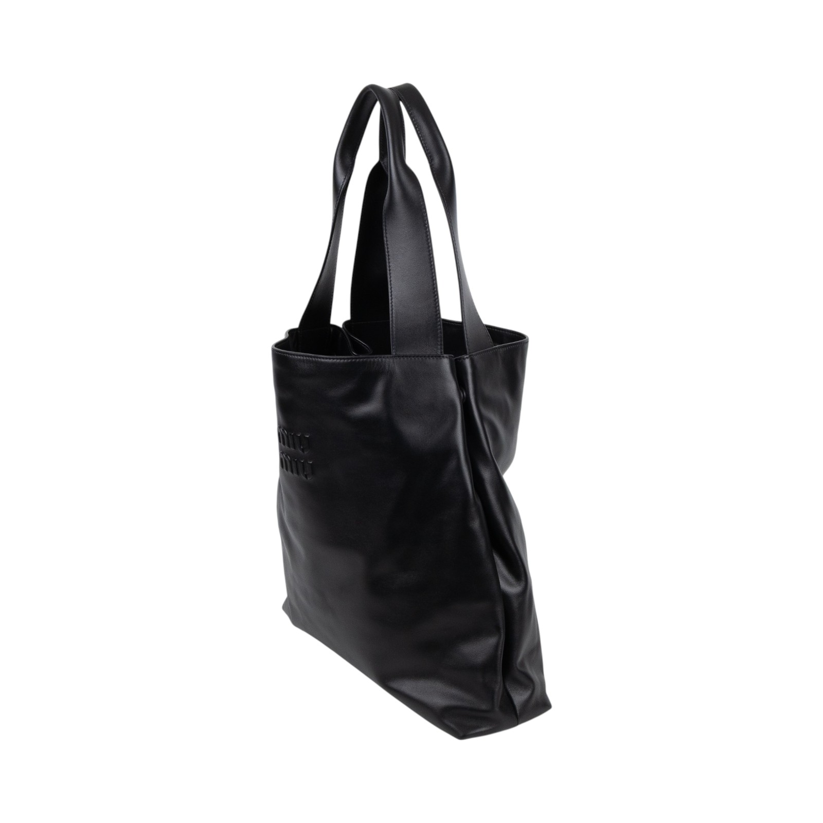 繆繆 MIU MIU Hobo 半月形 手提包 5BC119_2CRW 黑皮革HOBO TOTE 防塵袋/保證卡