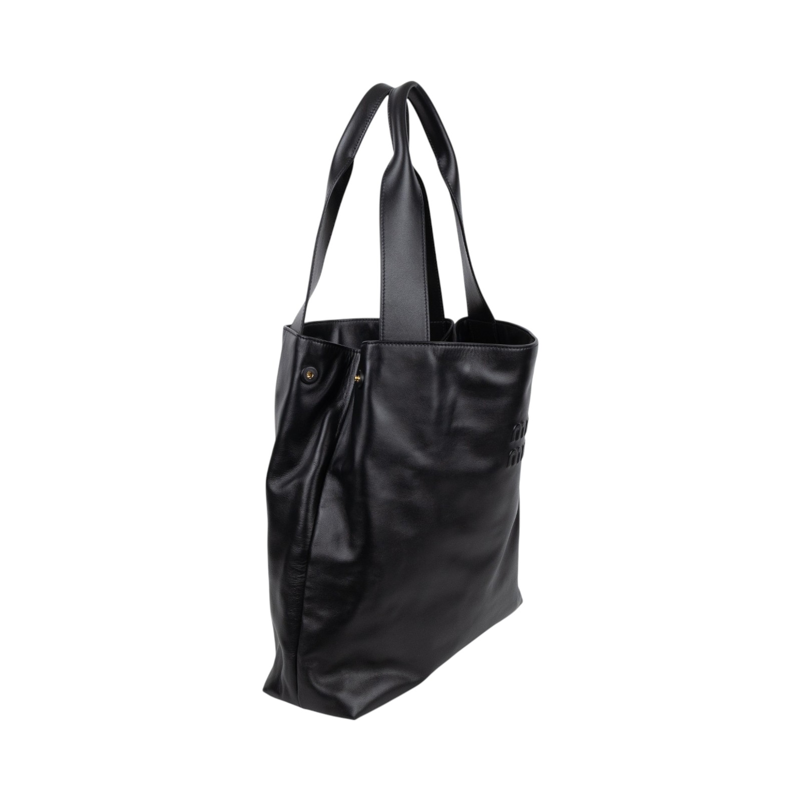 繆繆 MIU MIU Hobo 半月形 手提包 5BC119_2CRW 黑皮革HOBO TOTE 防塵袋/保證卡