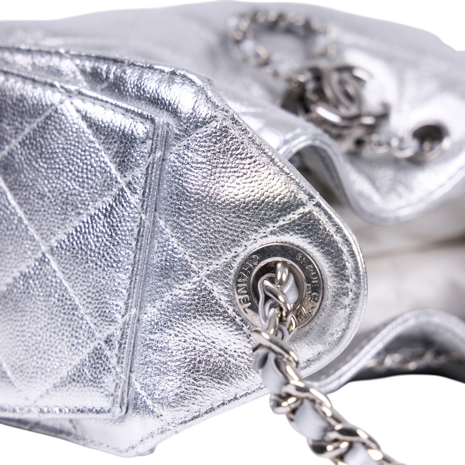 香奈兒 CHANEL 25 迷你包 AS5631 晶片款 銀色25包MINI 防塵袋