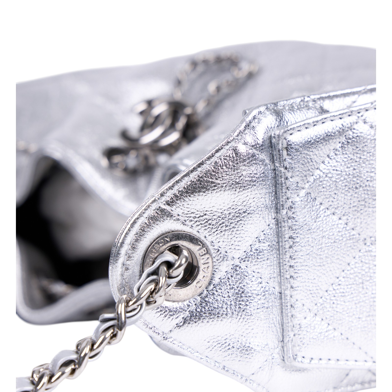 香奈兒 CHANEL 25 迷你包 AS5631 晶片款 銀色25包MINI 防塵袋
