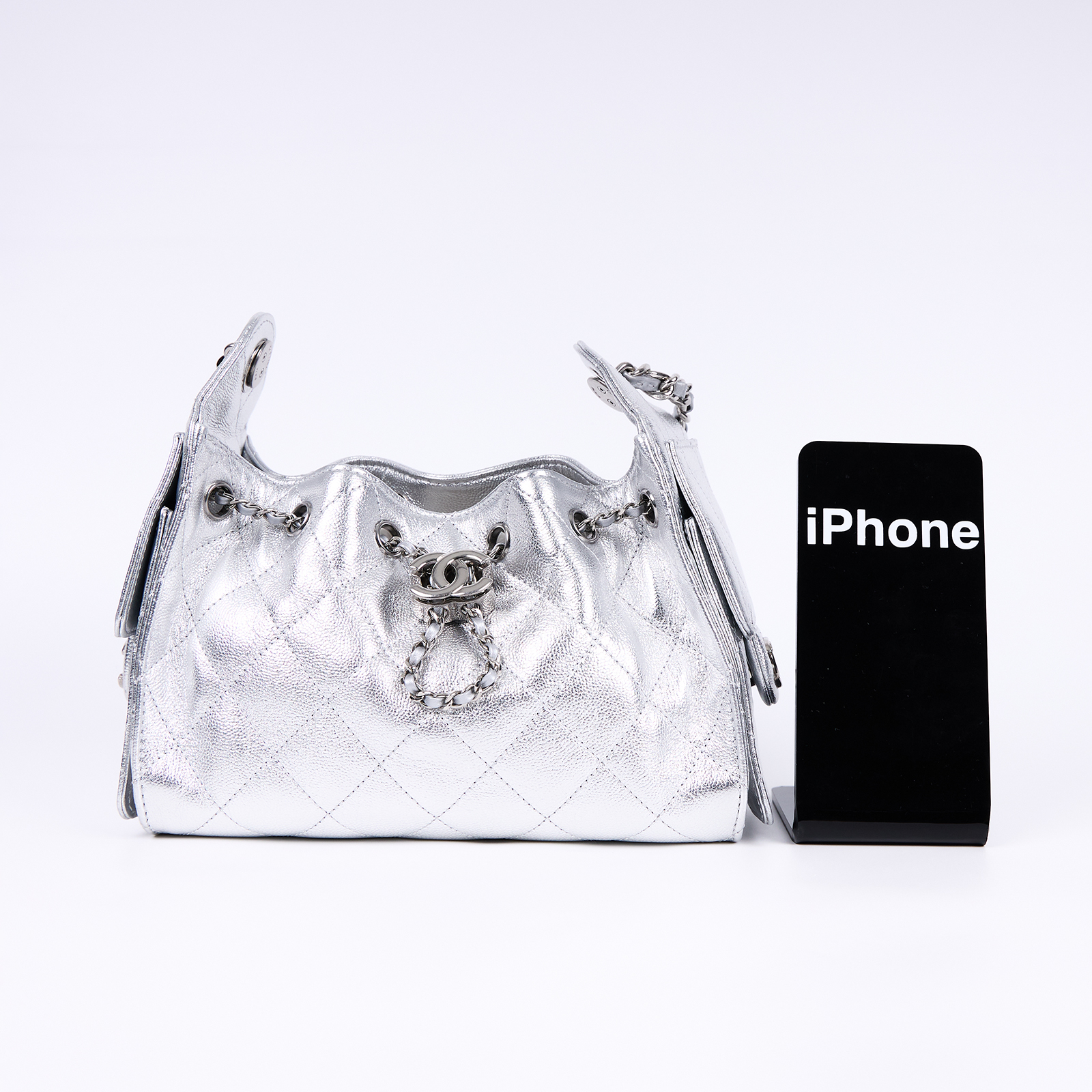 香奈兒 CHANEL 25 迷你包 AS5631 晶片款 銀色25包MINI 防塵袋