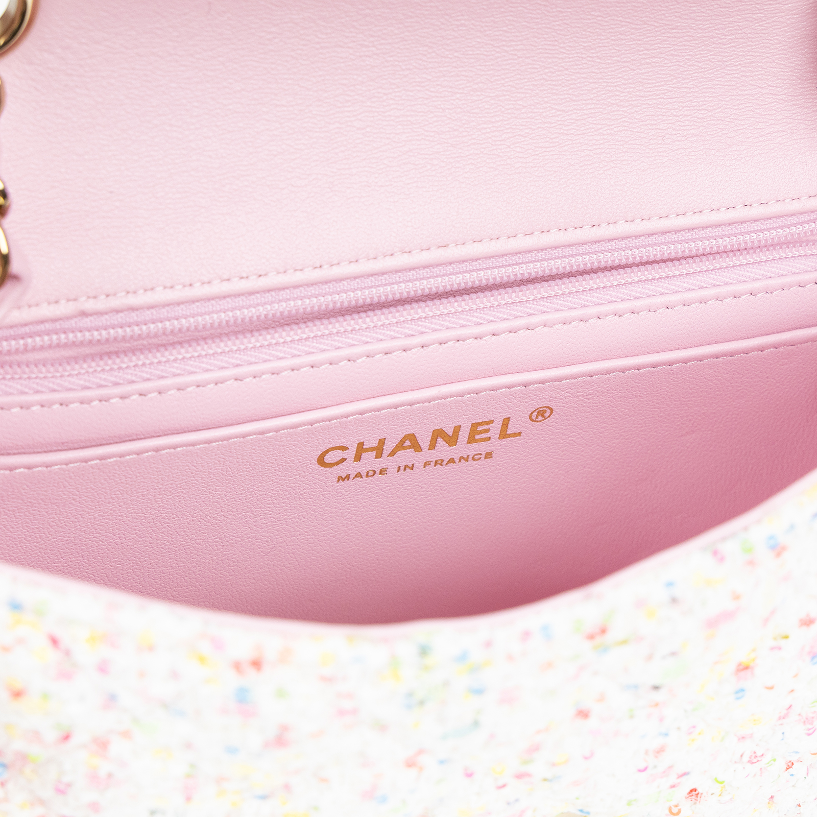 香奈兒 CHANEL CF 迷你 口蓋包 A69900_tweed 晶片款 白彩毛呢COCO20 防塵袋