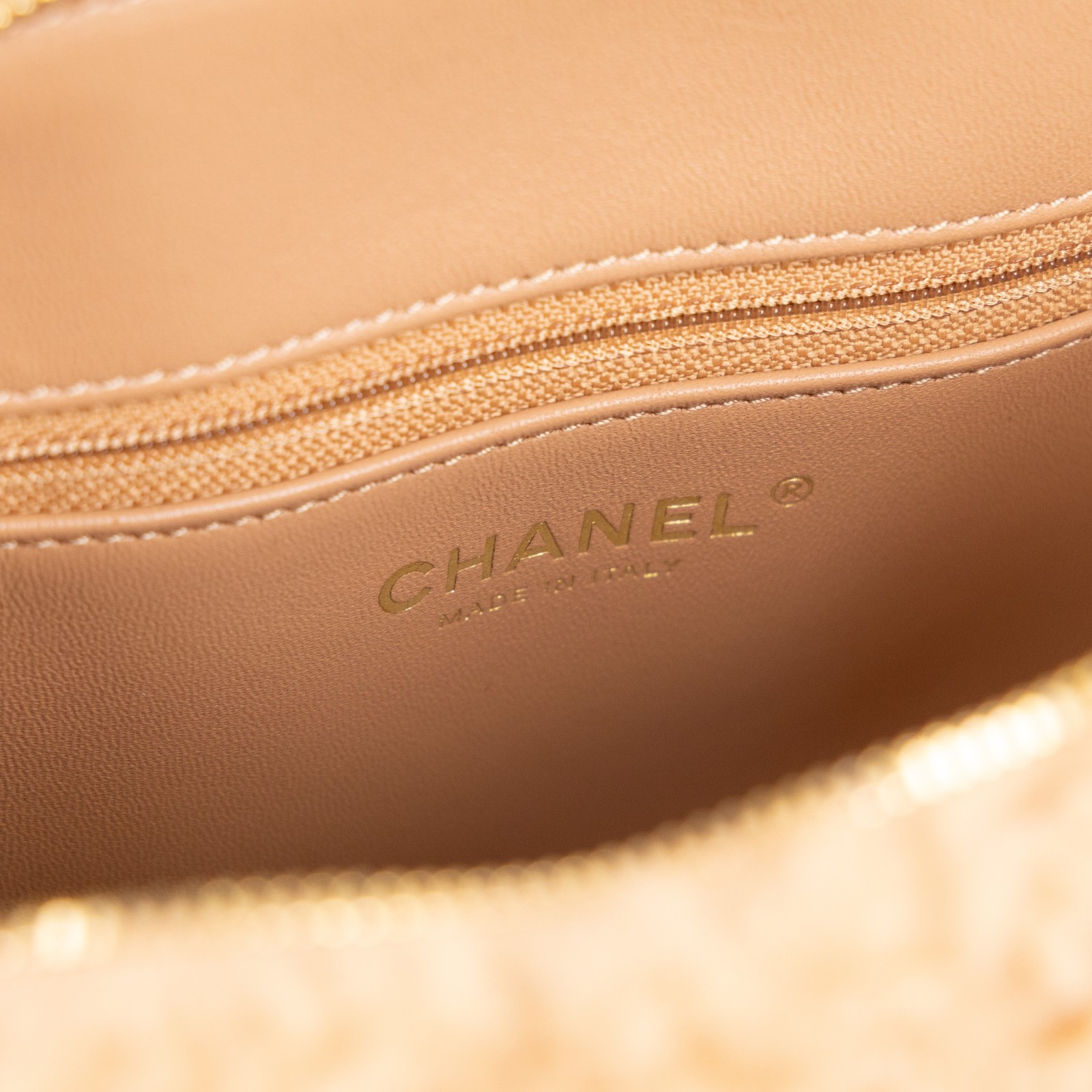香奈兒 CHANEL 經典鏈帶 貝殼包  晶片款 奶茶毛毛貝殼包 防塵袋
