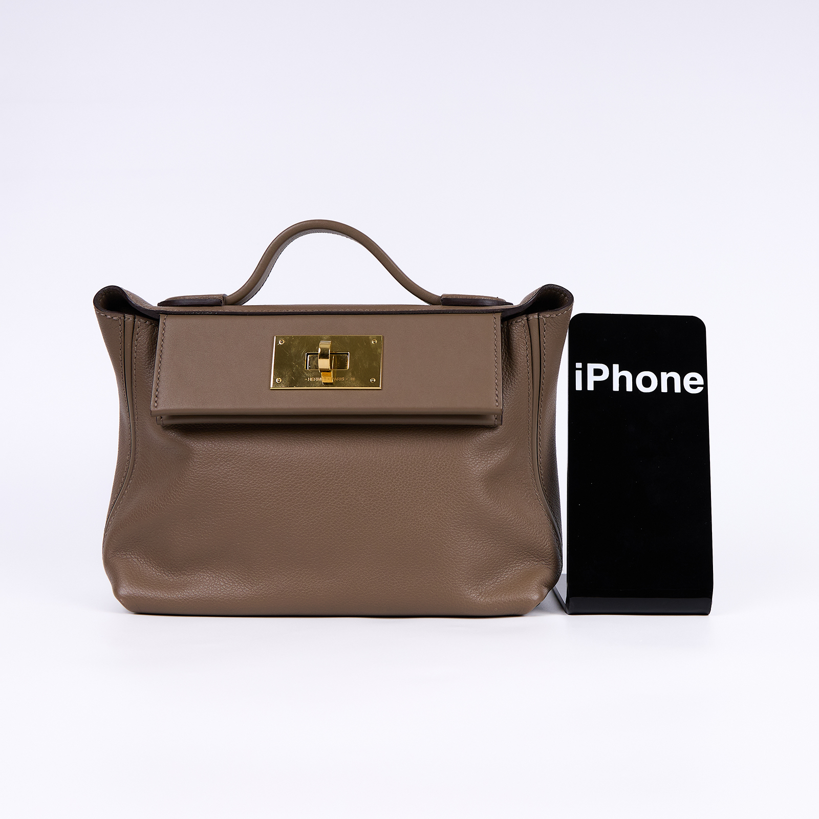 愛馬仕 Hermes 24/24 21 手提包 24/24/21 BHT661 NW B刻大象灰24/24 MINI 防塵袋/背帶