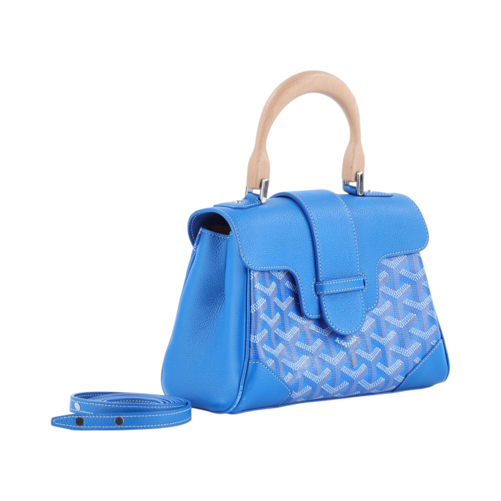 高雅德 GOYARD Saïgon Mini Trunk Bag 肩背 手提包 SAIMALMINTY 藍色SAIGON MINI 防塵袋2/背帶