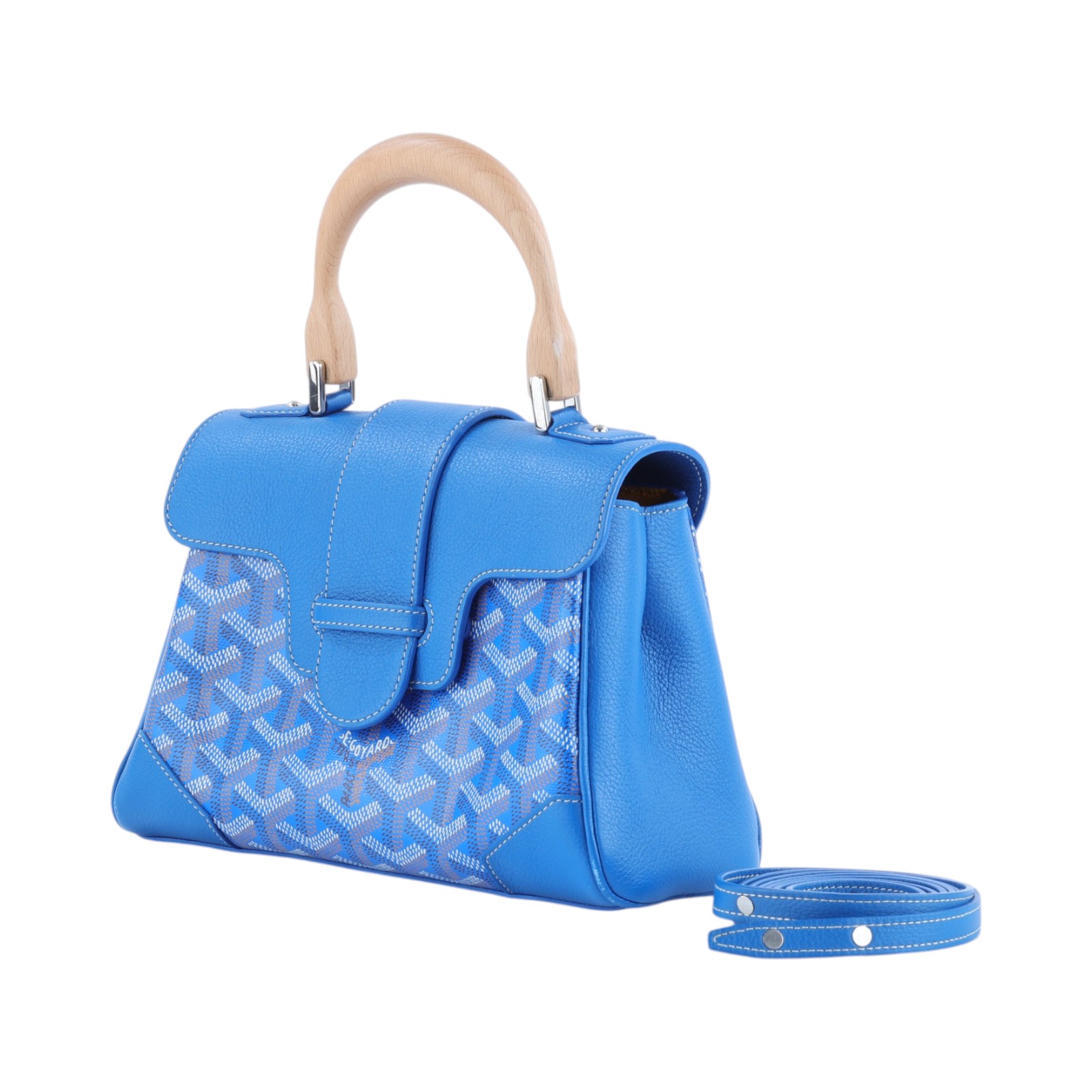 高雅德 GOYARD Saïgon Mini Trunk Bag 肩背 手提包 SAIMALMINTY 藍色SAIGON MINI 防塵袋2/背帶