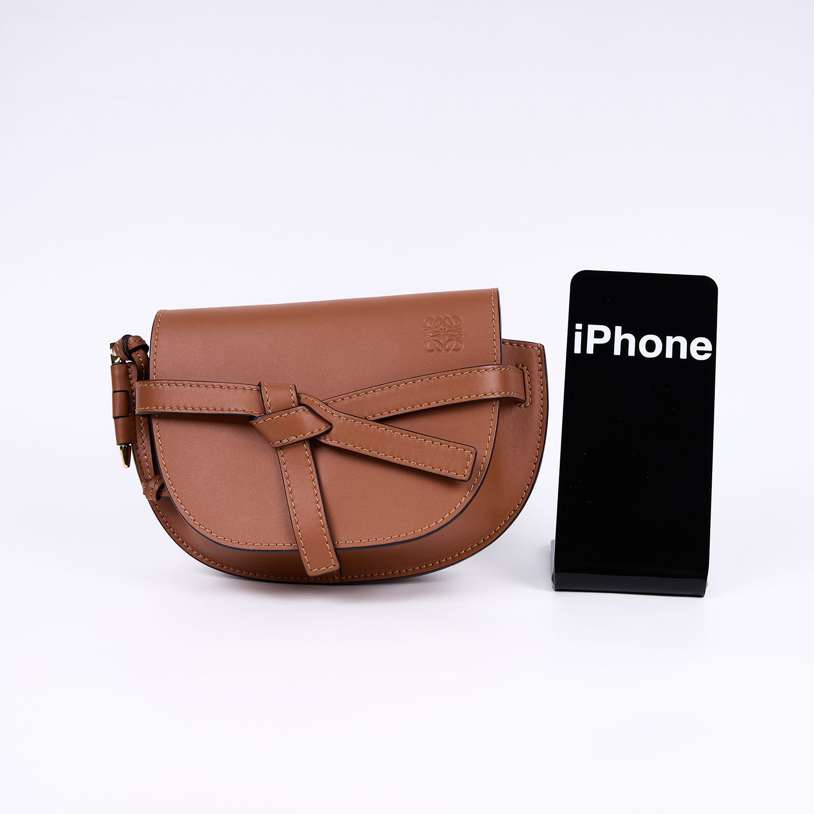 羅意威 LOEWE Mini Gate Dual bag 迷你 小牛皮 肩背包 帆布背帶 A650N46X13 焦糖MINI GATE 帆布背帶款 防塵袋/背帶