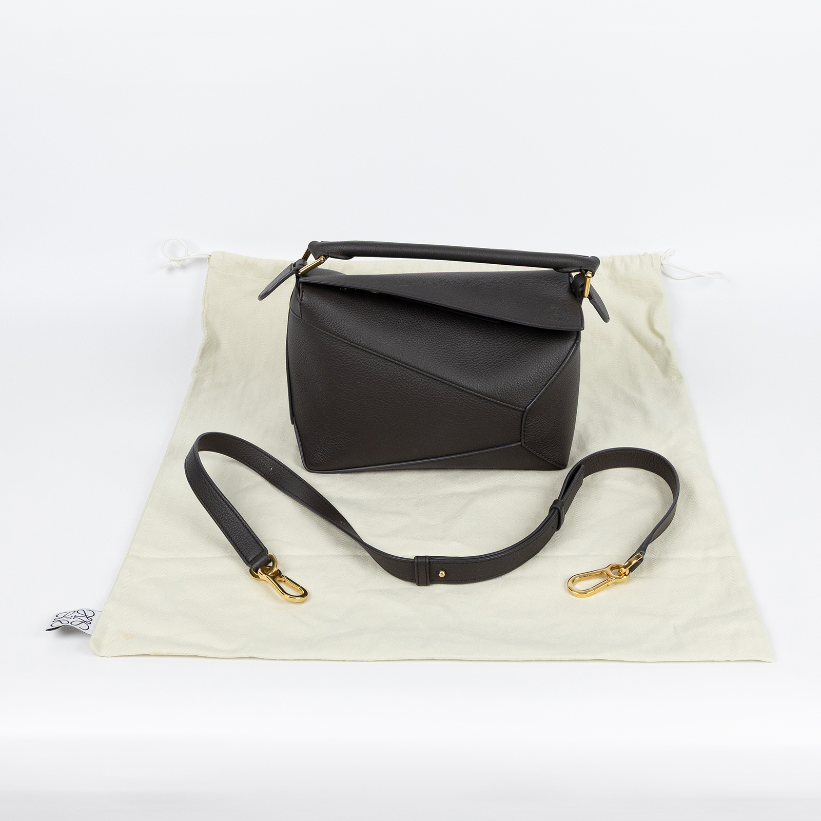 羅意威 LOEWE Small Puzzle Edge 手拿 肩背 斜背包 A510P60XAW 深咖PUZZLE SMALL 防塵袋/背帶