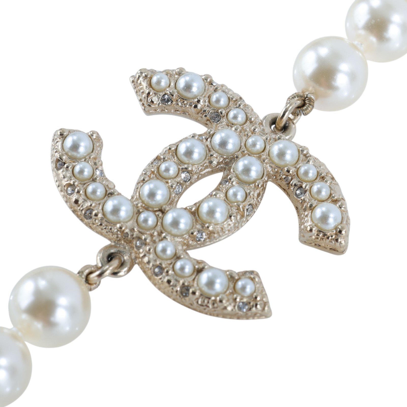 香奈兒 CHANEL 項鍊 飾品 A64757 B06258A64757/F24 V 珍珠雙C頸鍊 原廠盒子/內襯/購買證明