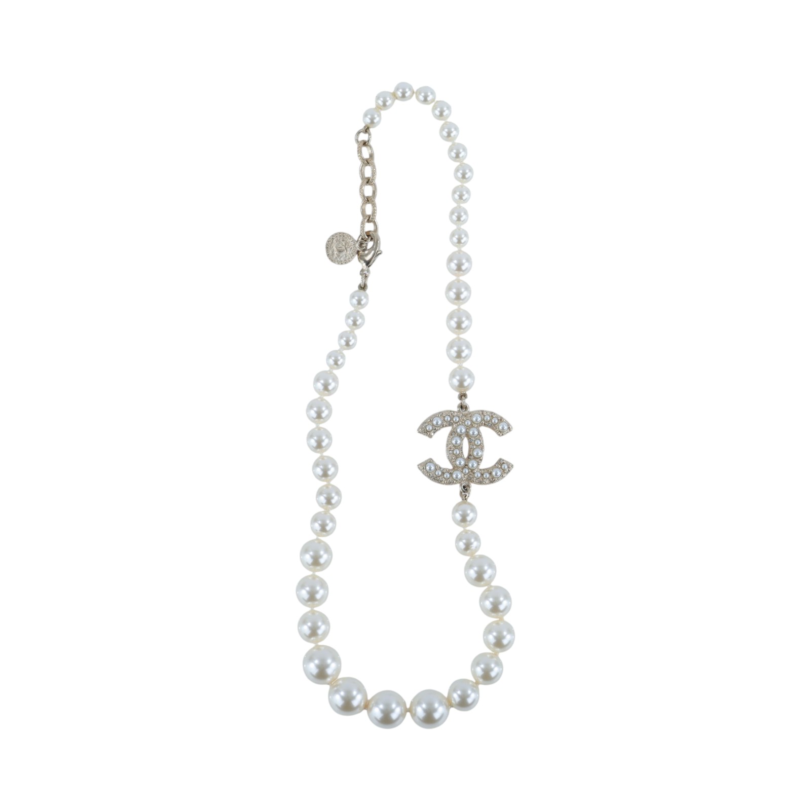 香奈兒 CHANEL 項鍊 飾品 A64757 B06258A64757/F24 V 珍珠雙C頸鍊 原廠盒子/內襯/購買證明