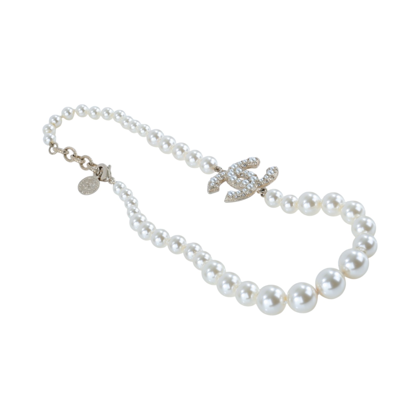 香奈兒 CHANEL 項鍊 飾品 A64757 B06258A64757/F24 V 珍珠雙C頸鍊 原廠盒子/內襯/購買證明