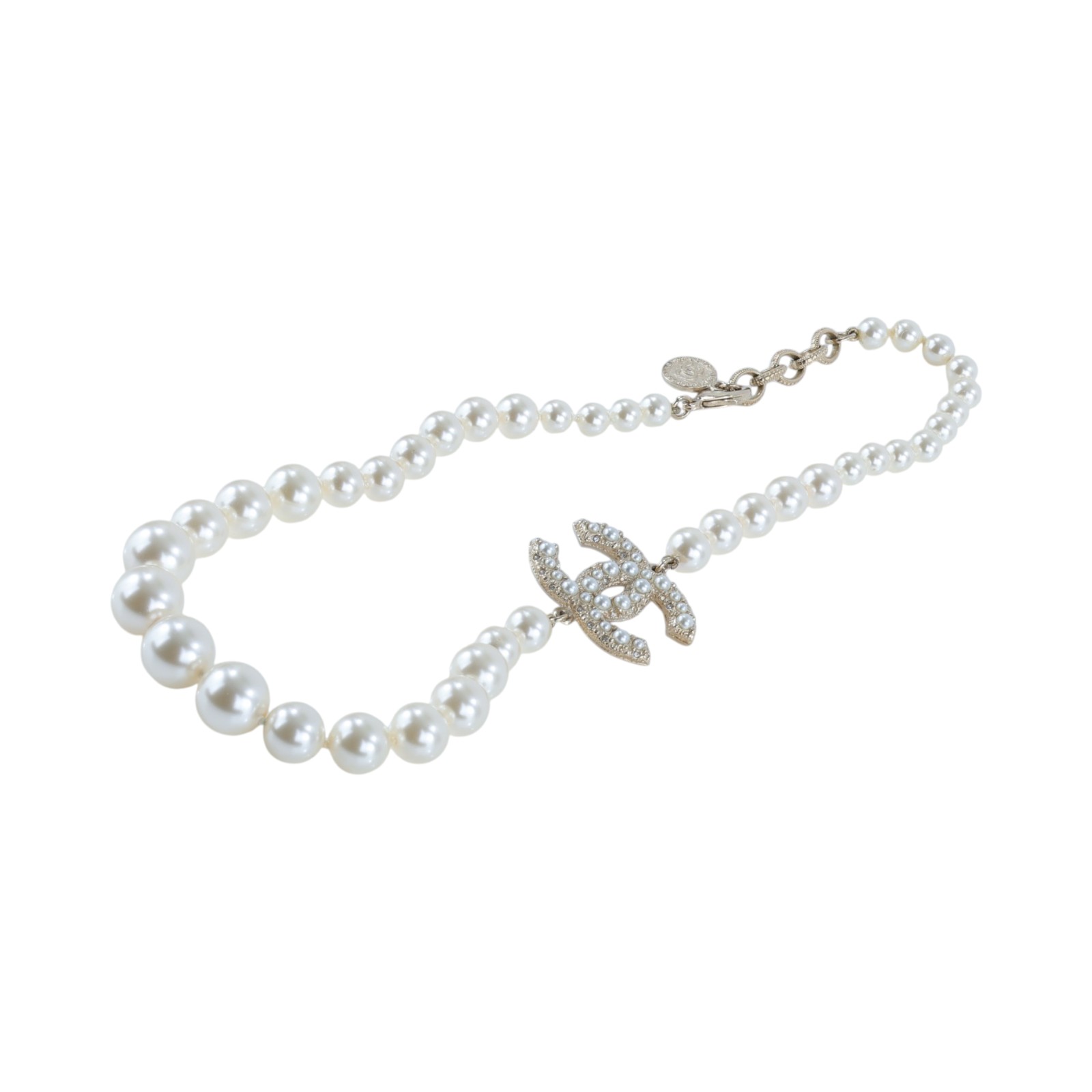 香奈兒 CHANEL 項鍊 飾品 A64757 B06258A64757/F24 V 珍珠雙C頸鍊 原廠盒子/內襯/購買證明