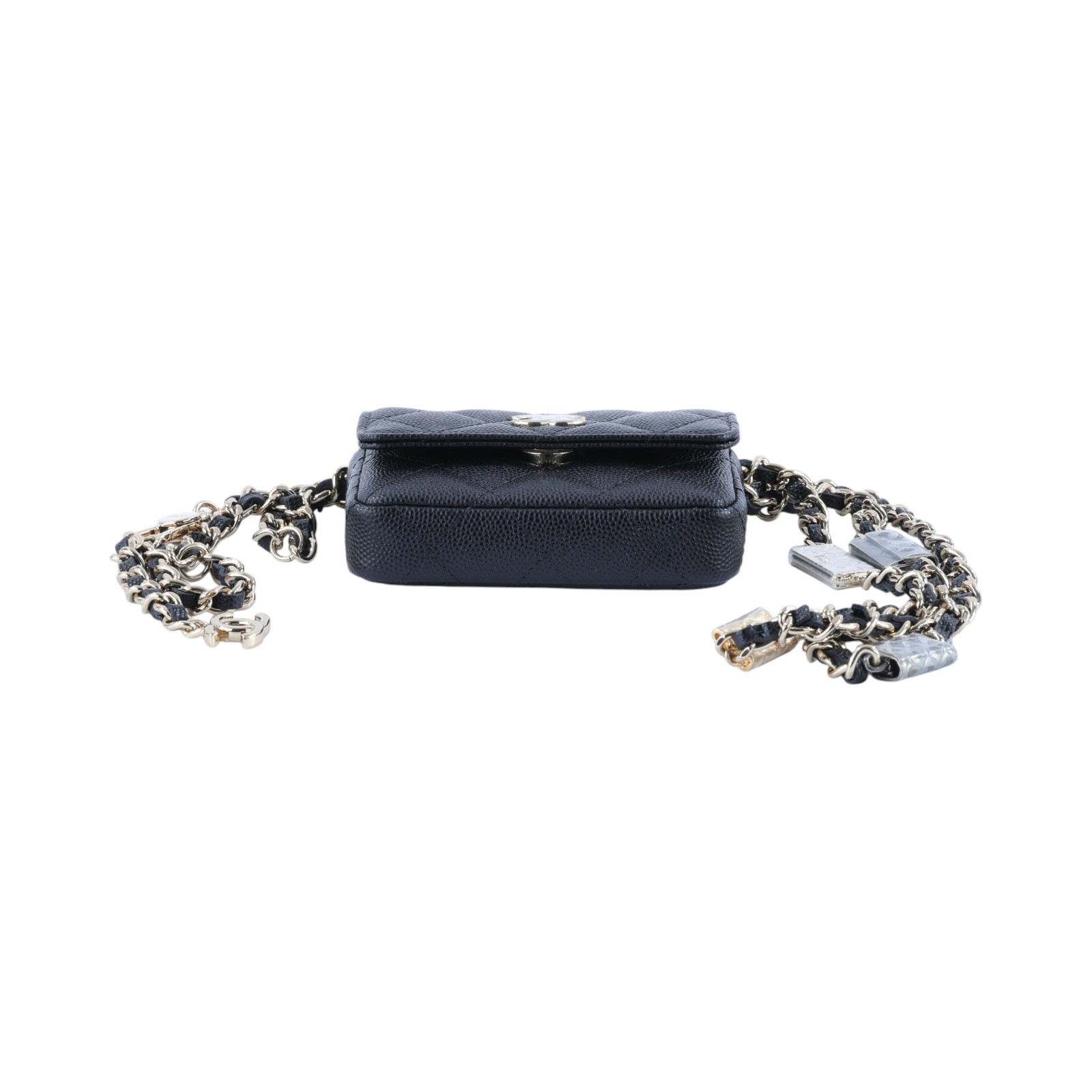 香奈兒 CHANEL WOC 迷你 口蓋包 肩背包 腰包 卡片包 AP2401 31開黑銀荔枝迷你翻蓋鍊包 原廠盒子/防塵袋/保證卡