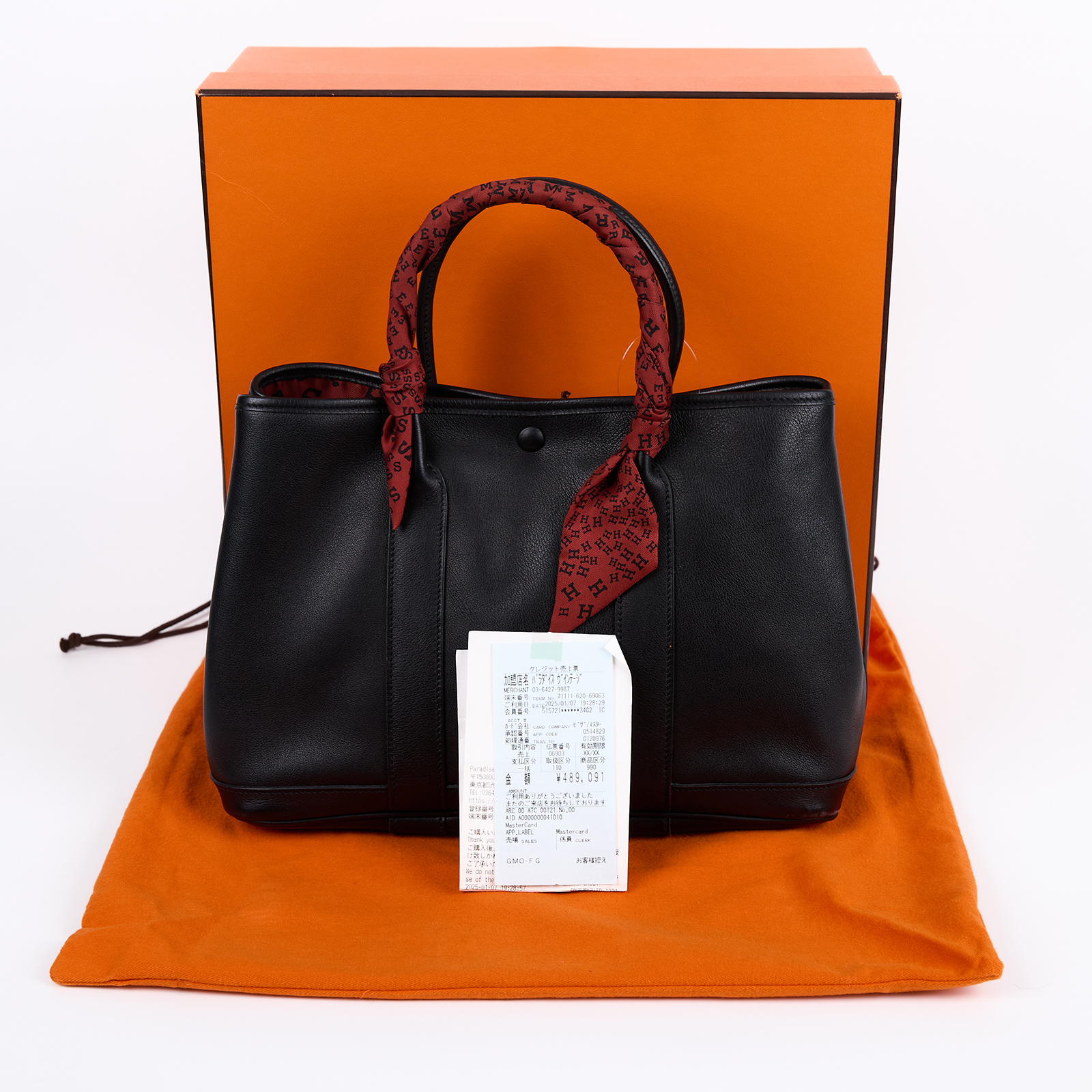 愛馬仕 Hermes Garden Party 花園派對包 30 GP30 J □I □I刻 黑GP30絲巾款 原廠盒子/防塵袋/購買證明