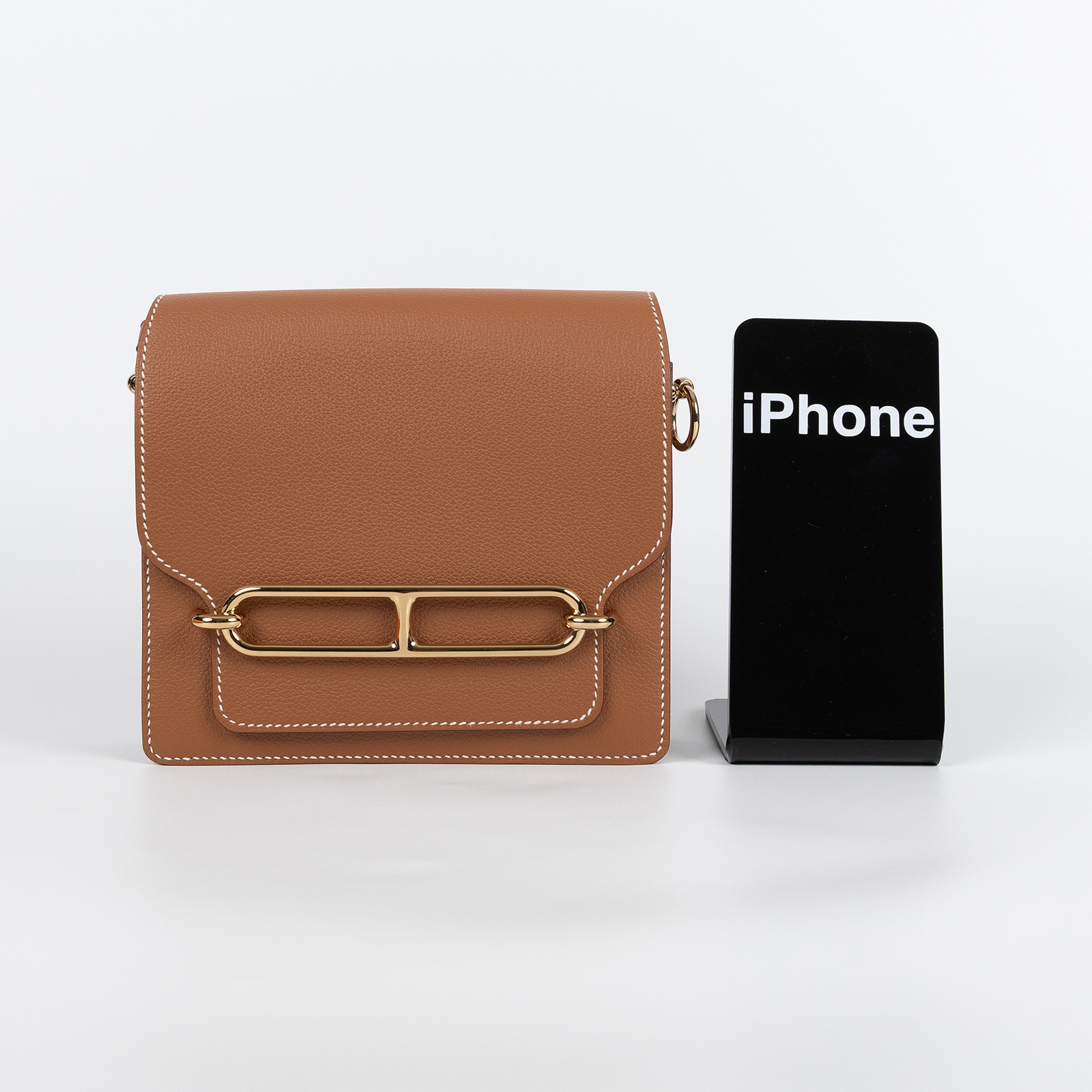 愛馬仕 Hermes Roulis 豬鼻子 斜背包 18 Mini 金色五金 金棕色 H070510CP37 /WHA256CI  背帶/原廠盒子/防塵袋2