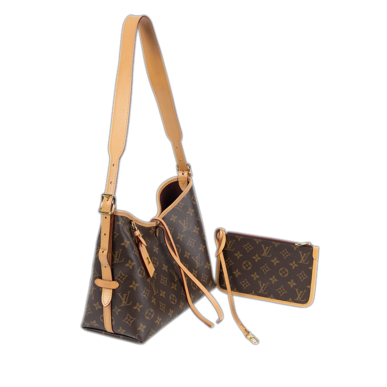 路易威登 LOUIS VUITTON CarryAll PM 原花 肩背包 M46203 晶片款  吊牌/內袋/原廠盒子/防塵袋/購買證明