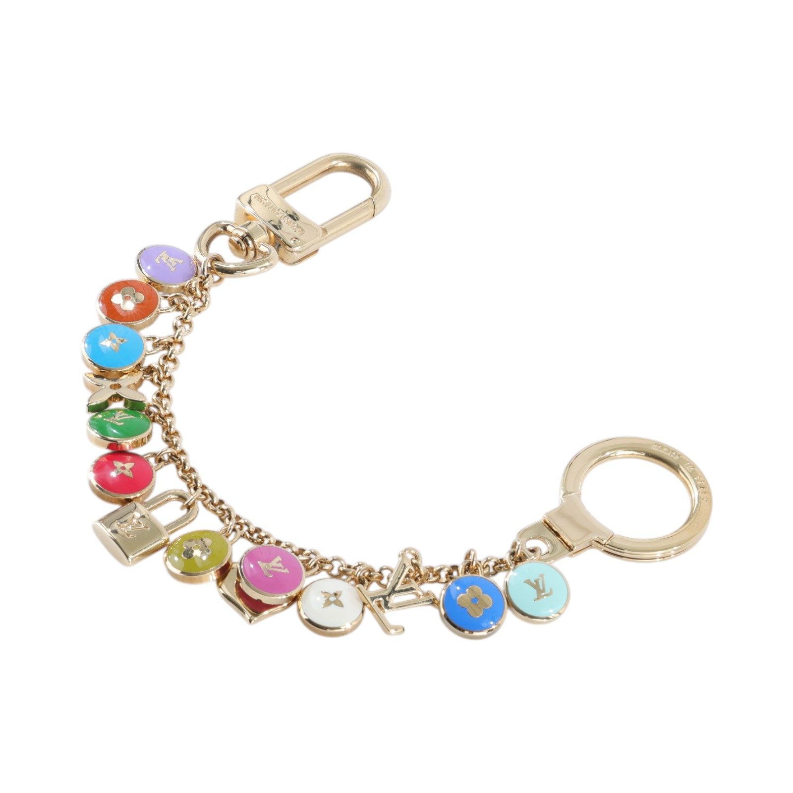 路易威登 LOUIS VUITTON Porte Cles Chaine Pastilles 吊飾 包掛 鑰匙圈 M65380 彩色糖果鑰匙圈 原廠盒子/防塵袋
