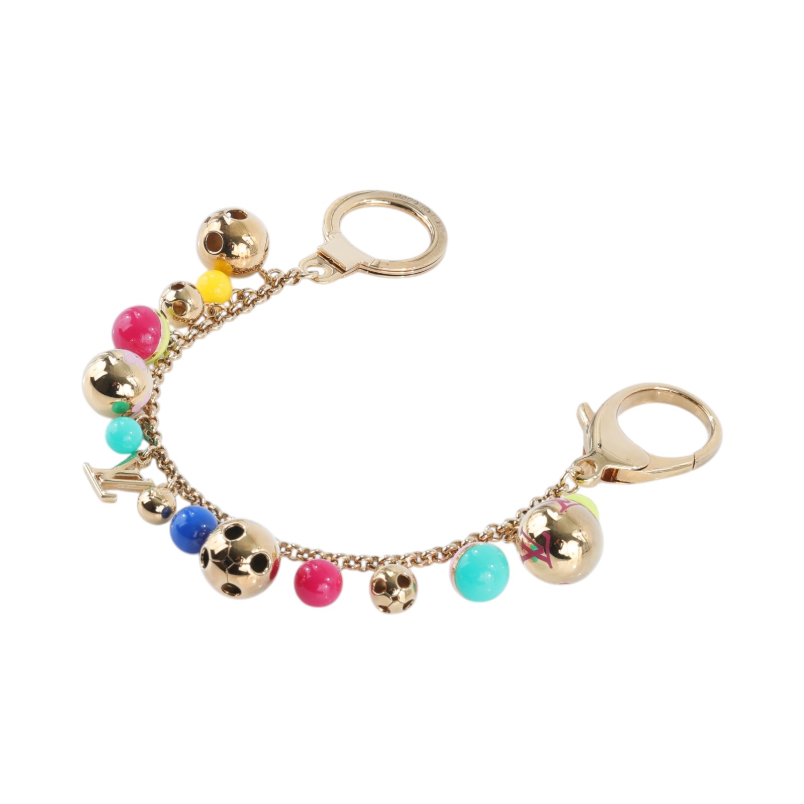 路易威登 LOUIS VUITTON Porte Cles Chaine Grelots 吊飾 包掛 鑰匙圈 M62226 彩色F球球鑰匙圈 原廠盒子/防塵袋